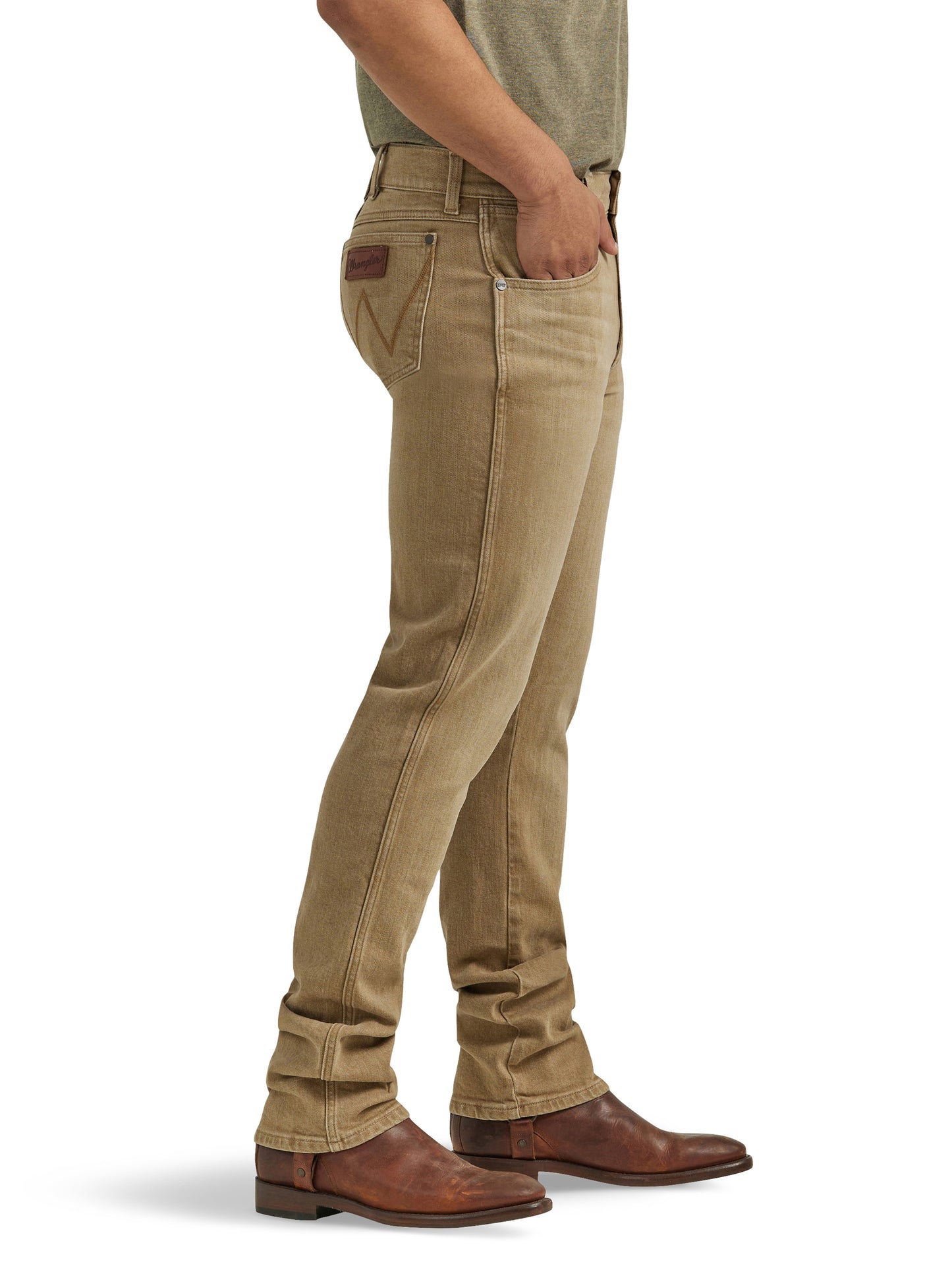 Color Wash Retro Slim Straight Jean in Saddle