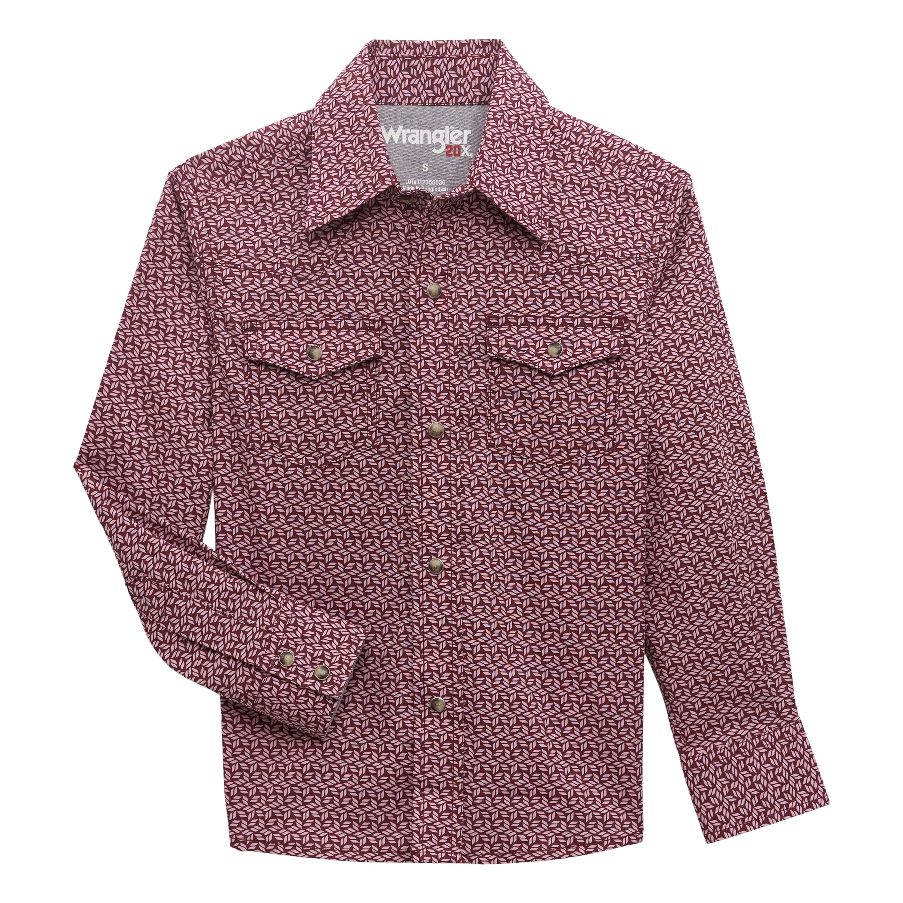Boy's 20X Advanced Comfort Western Shirt in Auburn Pin