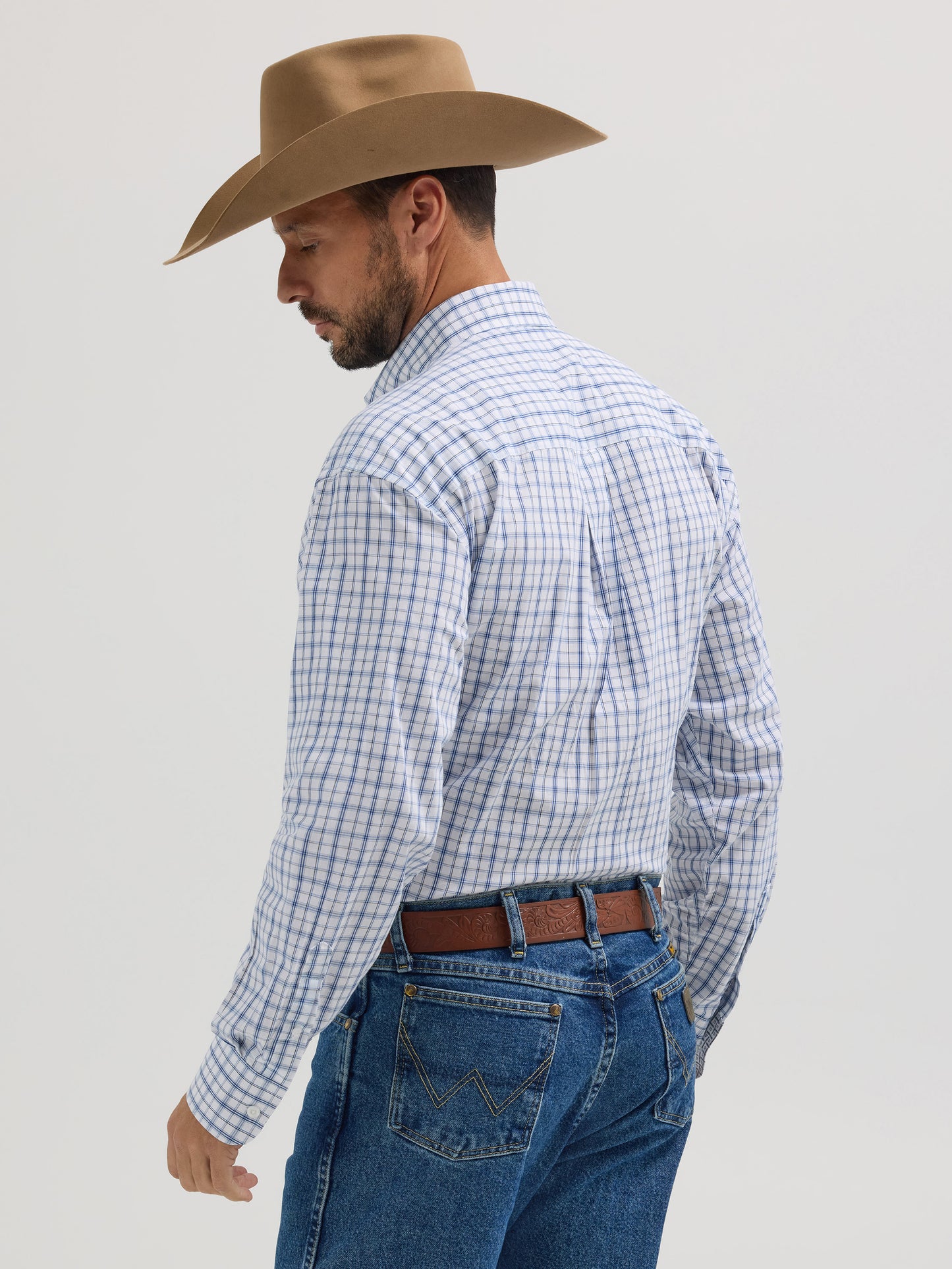 Wrangler George Strait Western Shirt - Navy Check