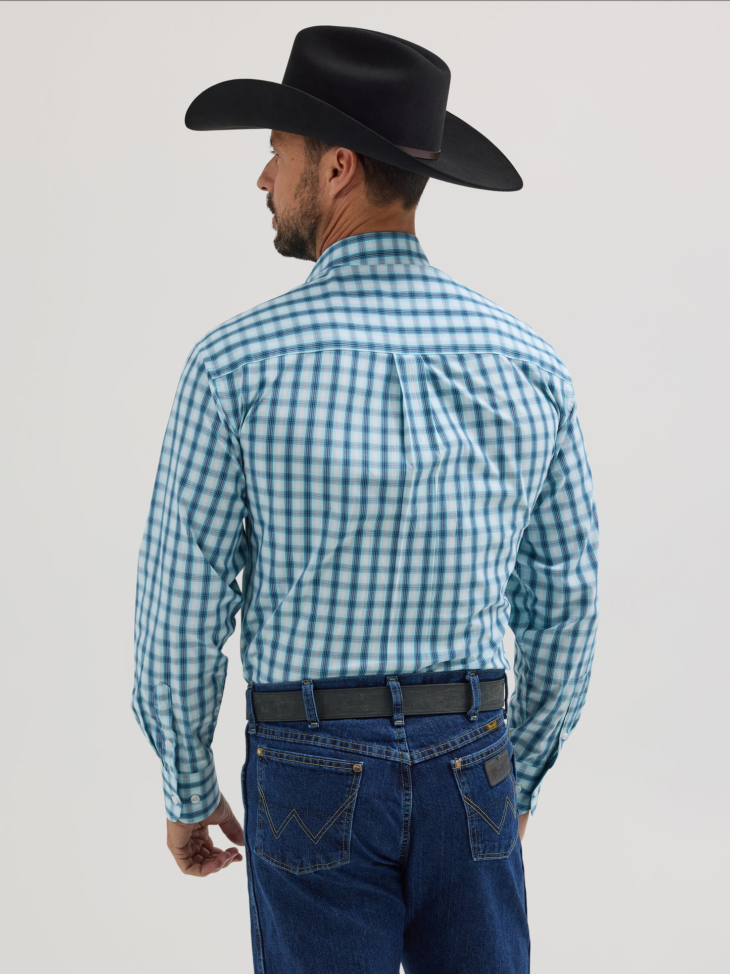 Wrangler George Strait Western Shirt - Blue Plaid