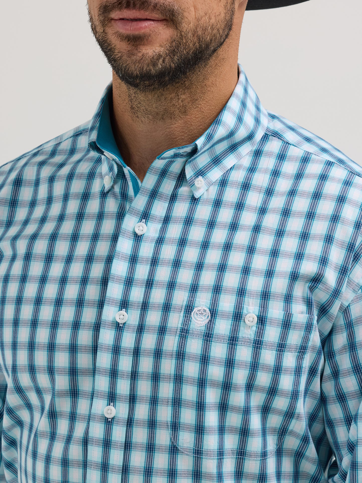 Wrangler George Strait Western Shirt - Blue Plaid