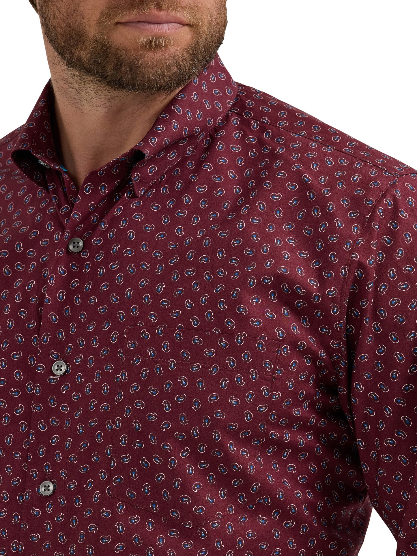 Wrangler Cody Johnson Western Shirt - Burgundy Print