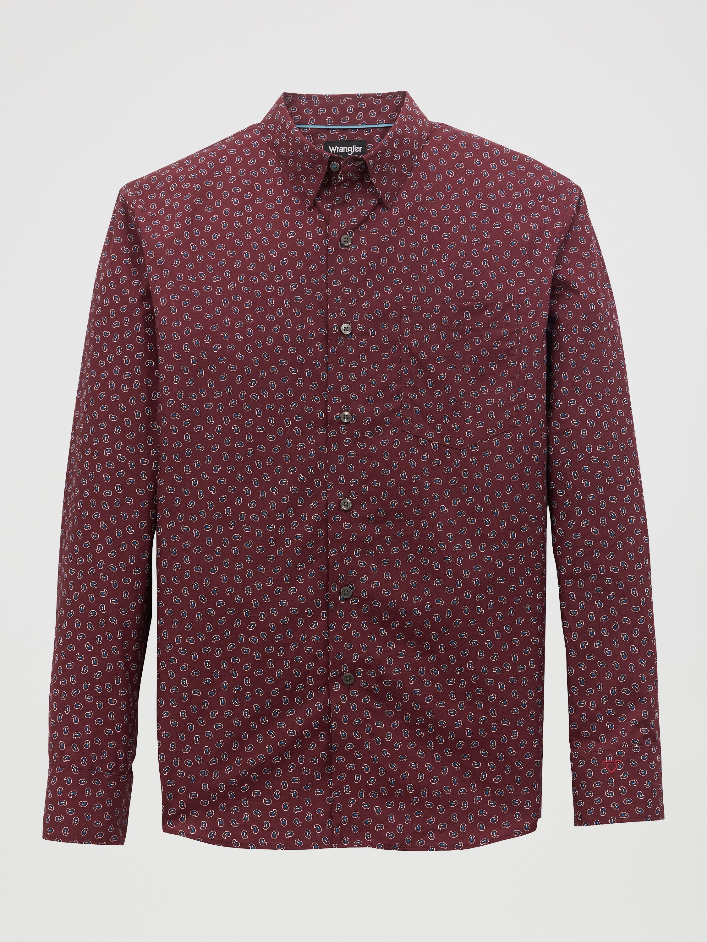 Wrangler Cody Johnson Western Shirt - Burgundy Print