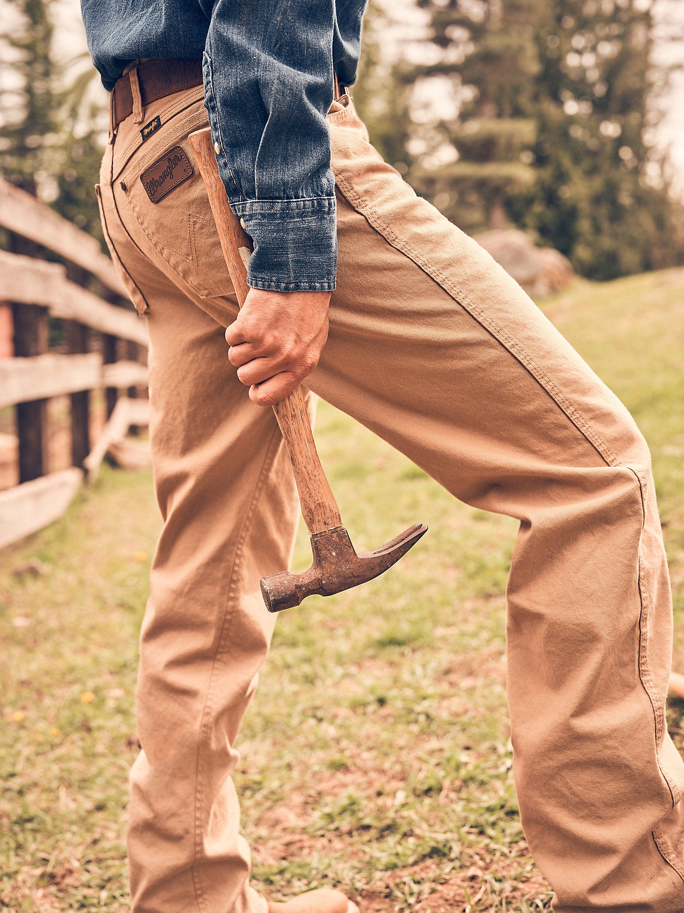 Tough Comfort Cowboy Cut Canvas Jeans Kelp