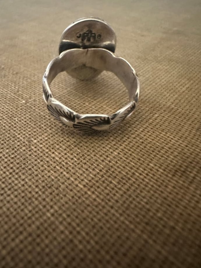 #8 Turquoise Ring Stamped Band