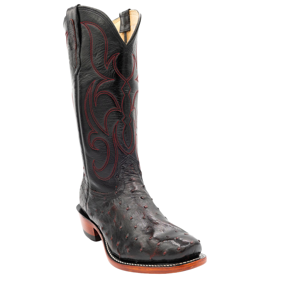 Black Cherry Ostrich Cowboy Boots