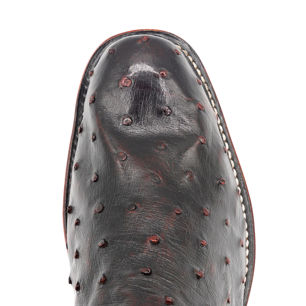 Black Cherry Ostrich Cowboy Boots