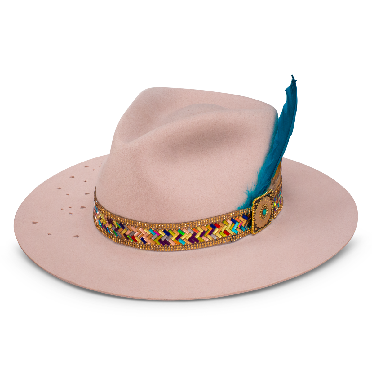 Hilbilly Hippie Fashion Hat in Powder Pink