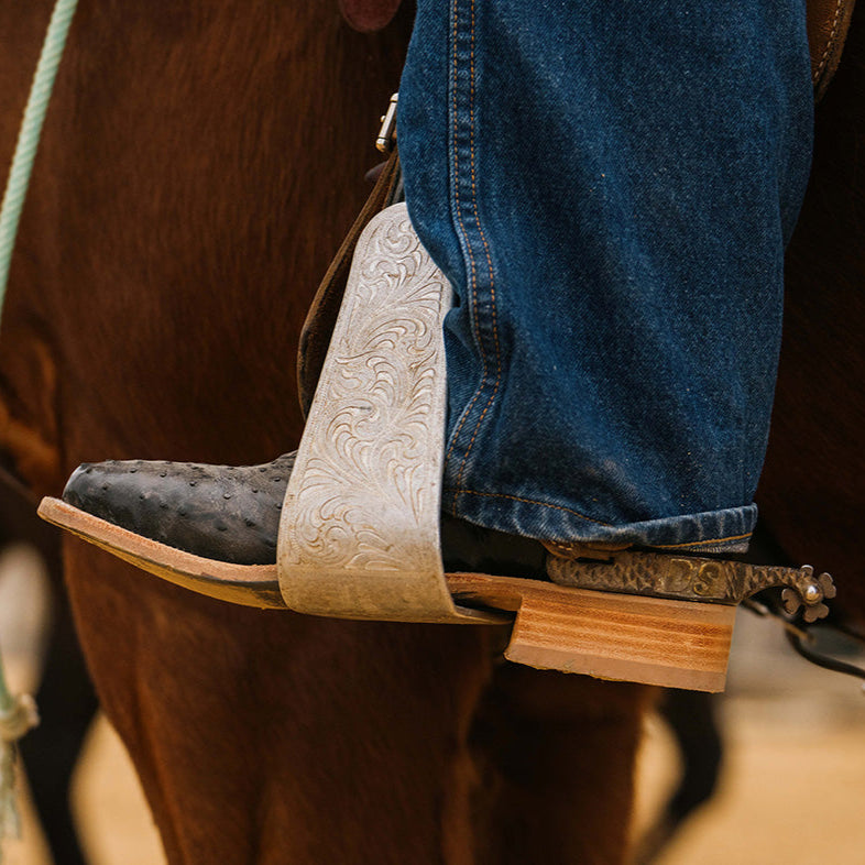 Langdon Square Toe Ostrich Boot
