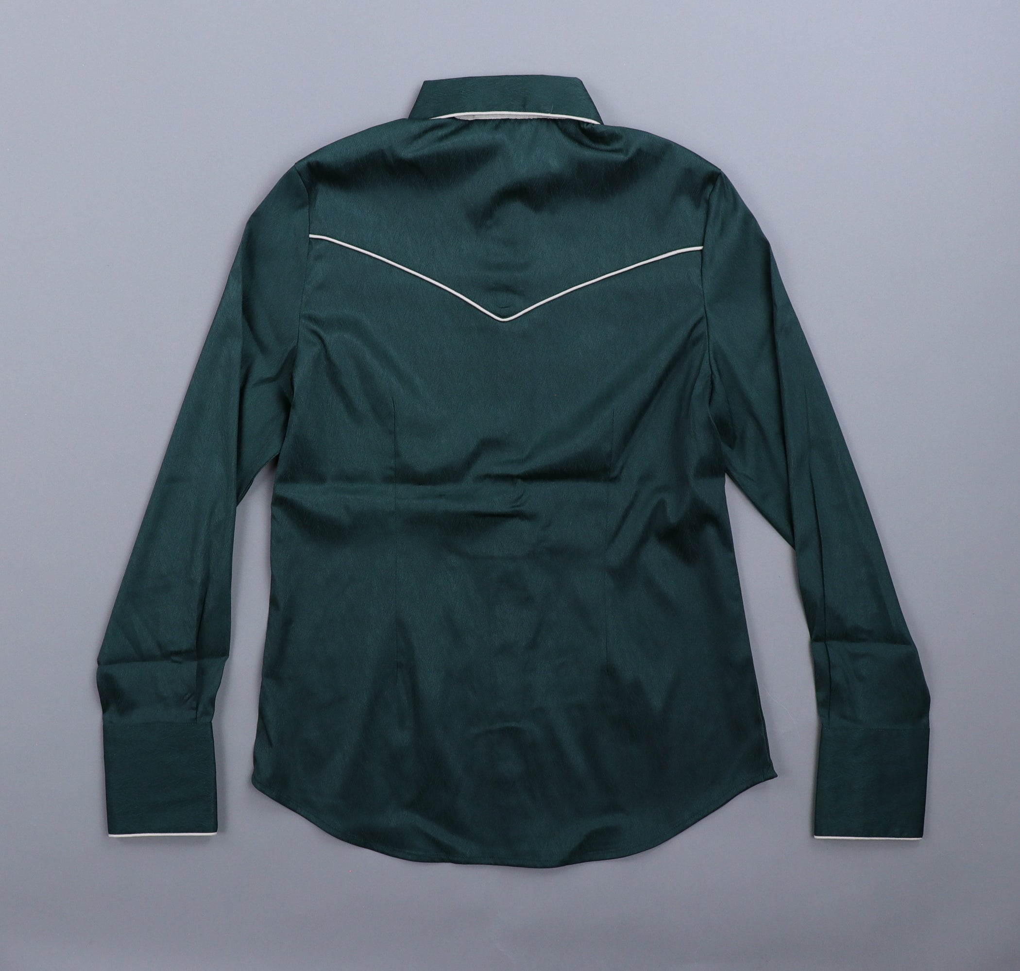 Palomino x Kultured Rider Show Shirt Hunter Green Satin Chevron