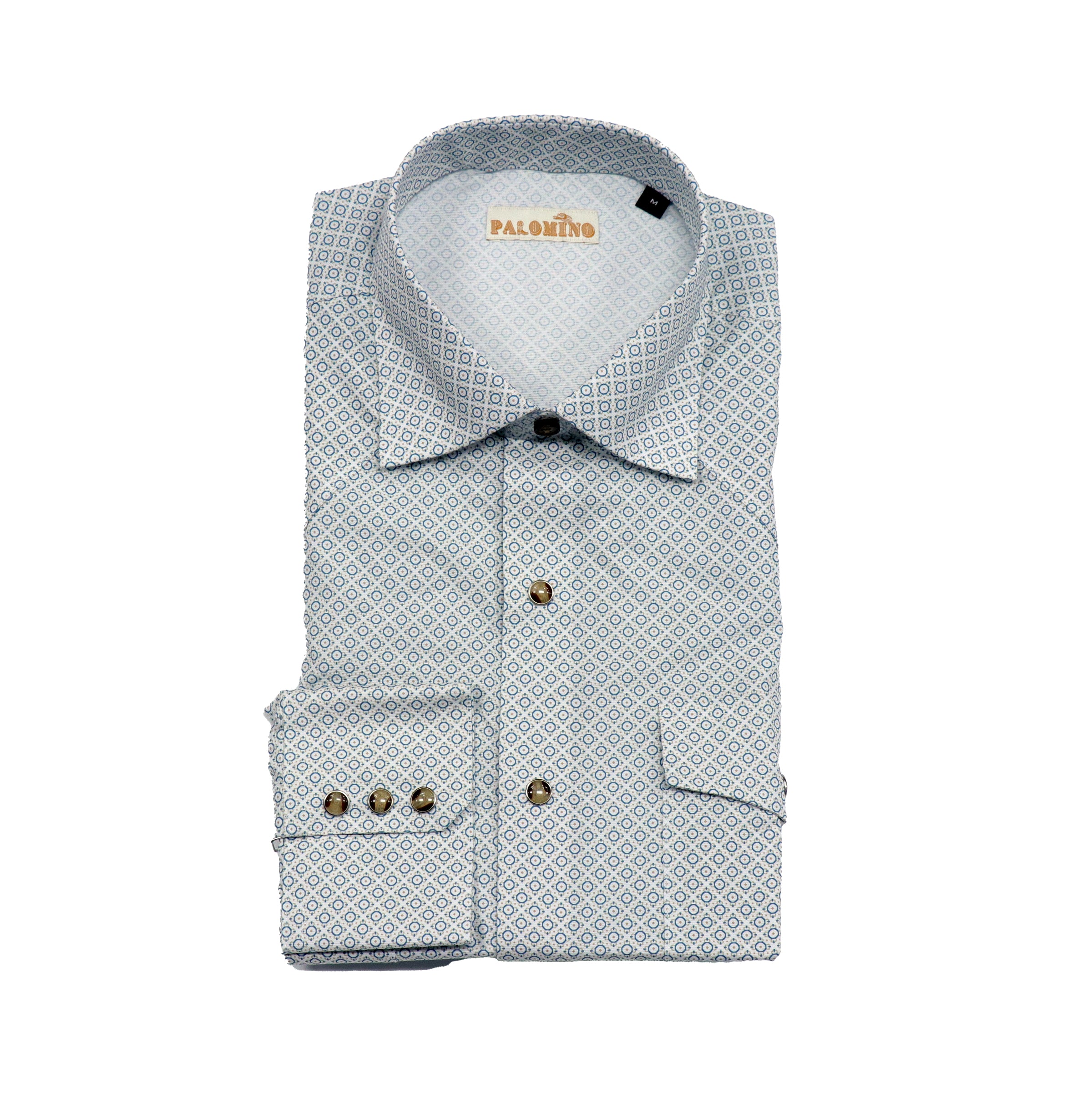 Palomino Pearl Snap Turquoise Geometric