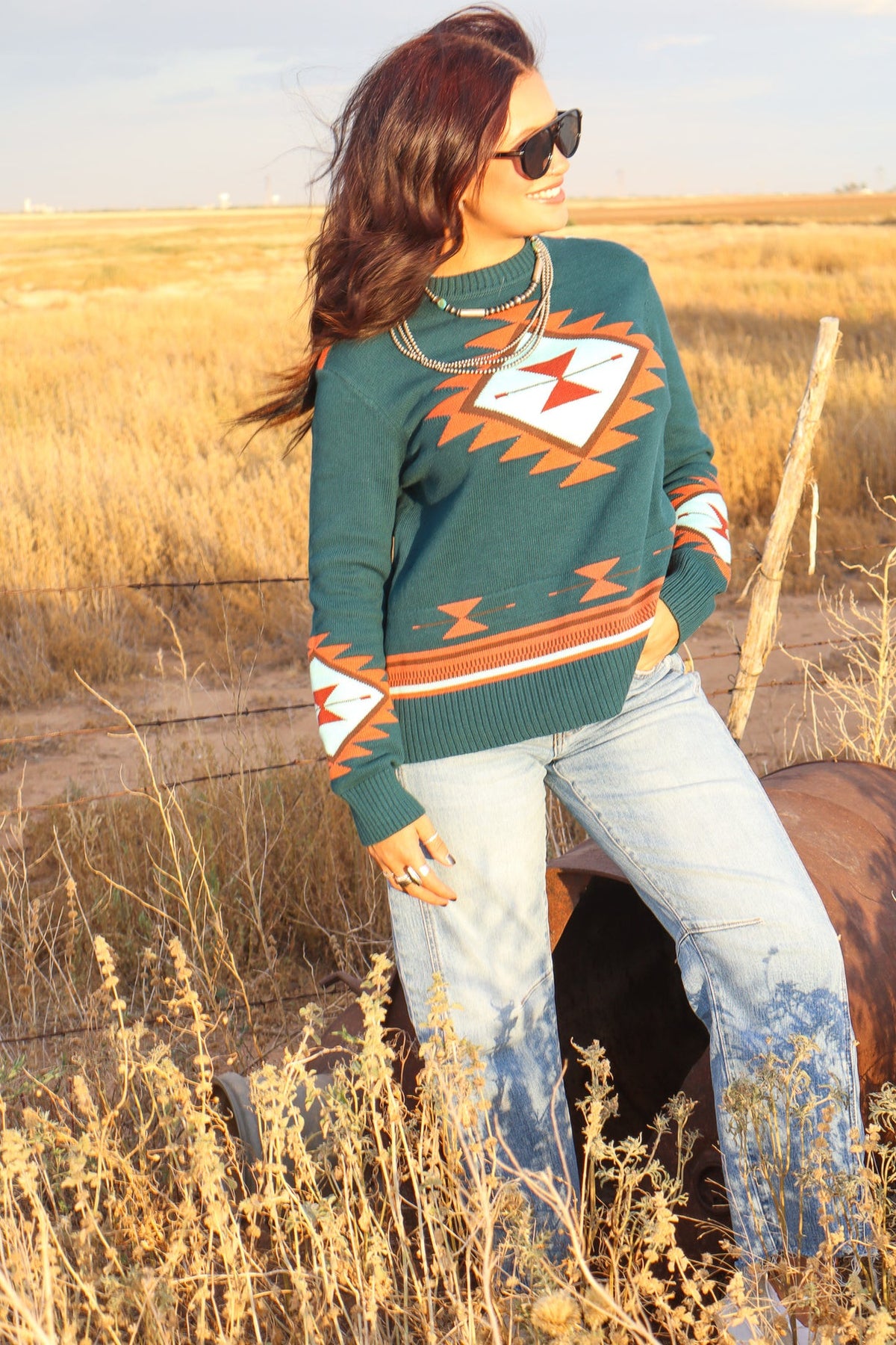 The Dixie Sweater in Teal