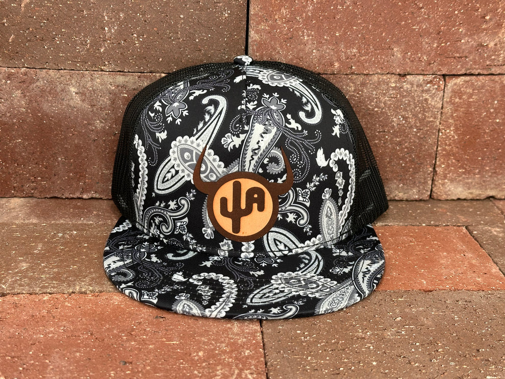 Moo Cactus Hat in Black Paisley