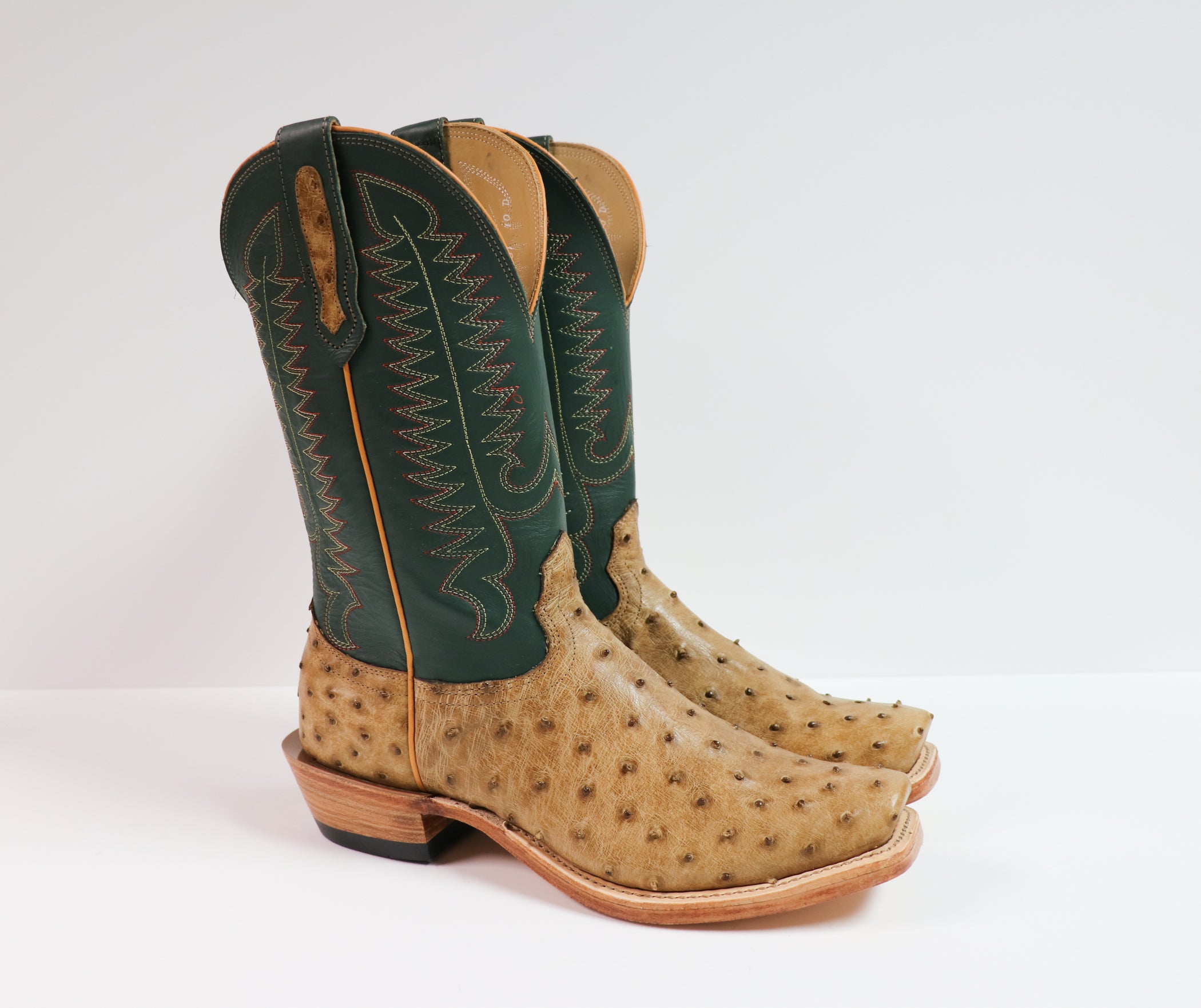 Antique Saddle Ostrich Cutter Toe Boot