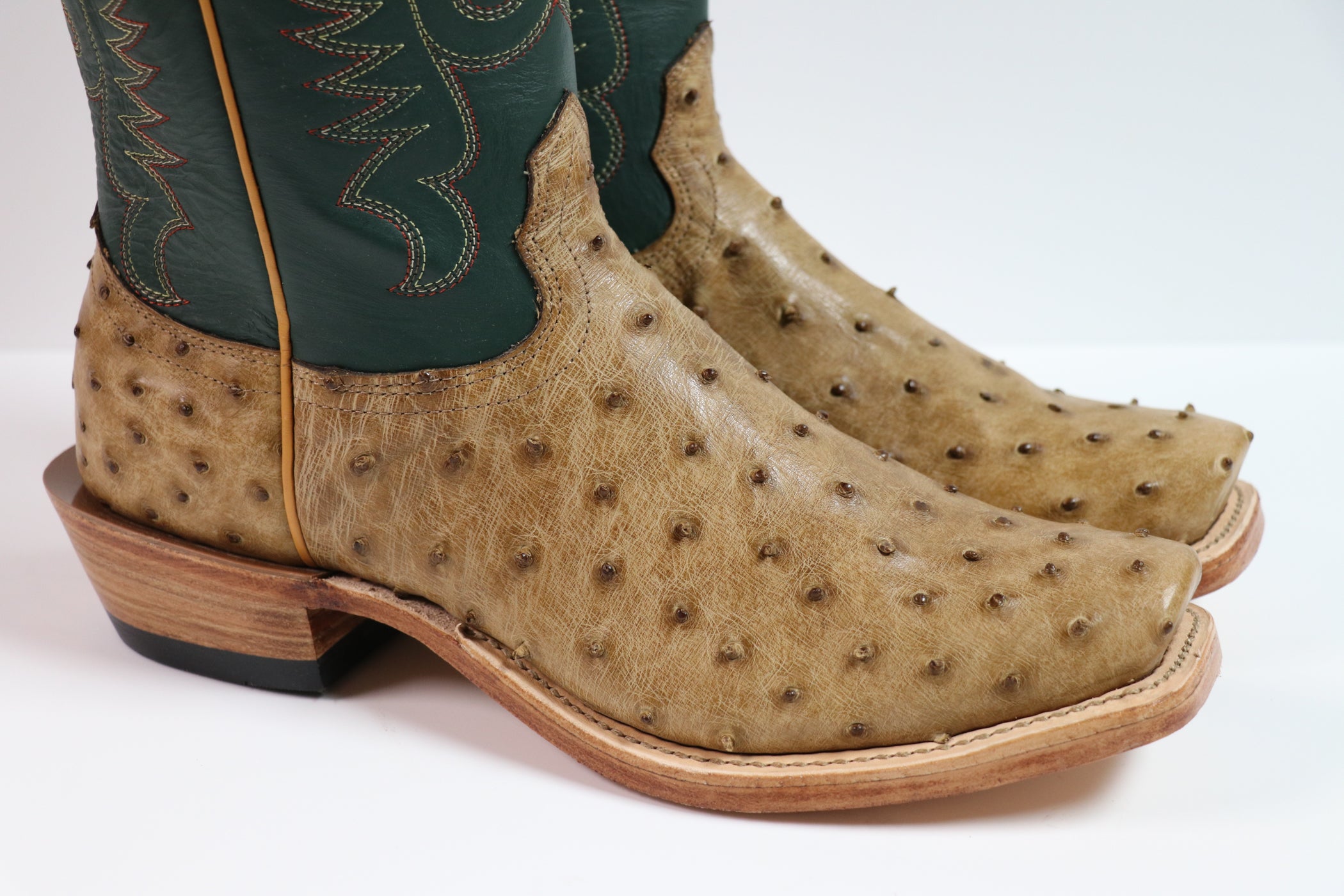 Antique Saddle Ostrich Cutter Toe Boot