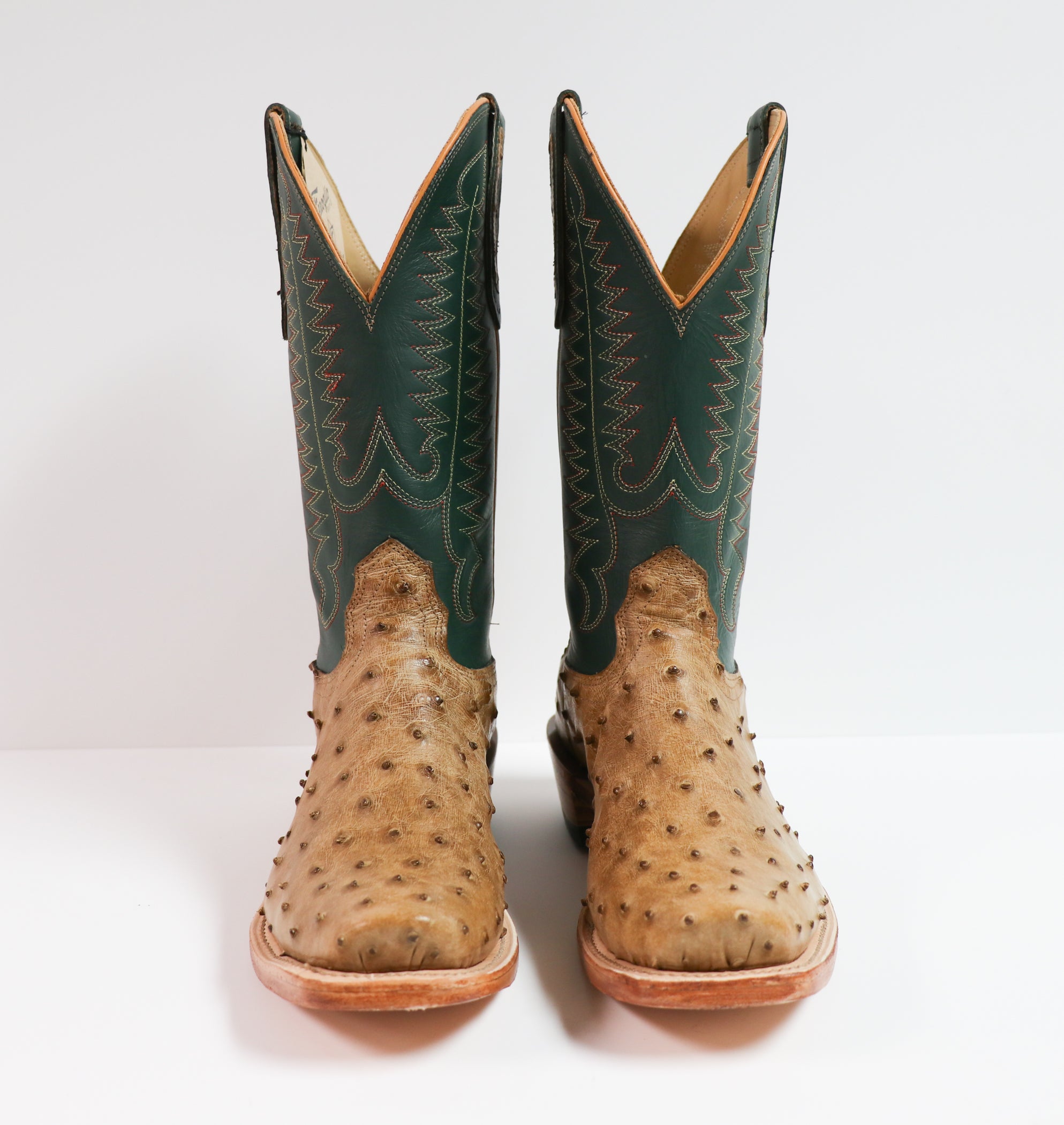 Antique Saddle Ostrich Cutter Toe Boot