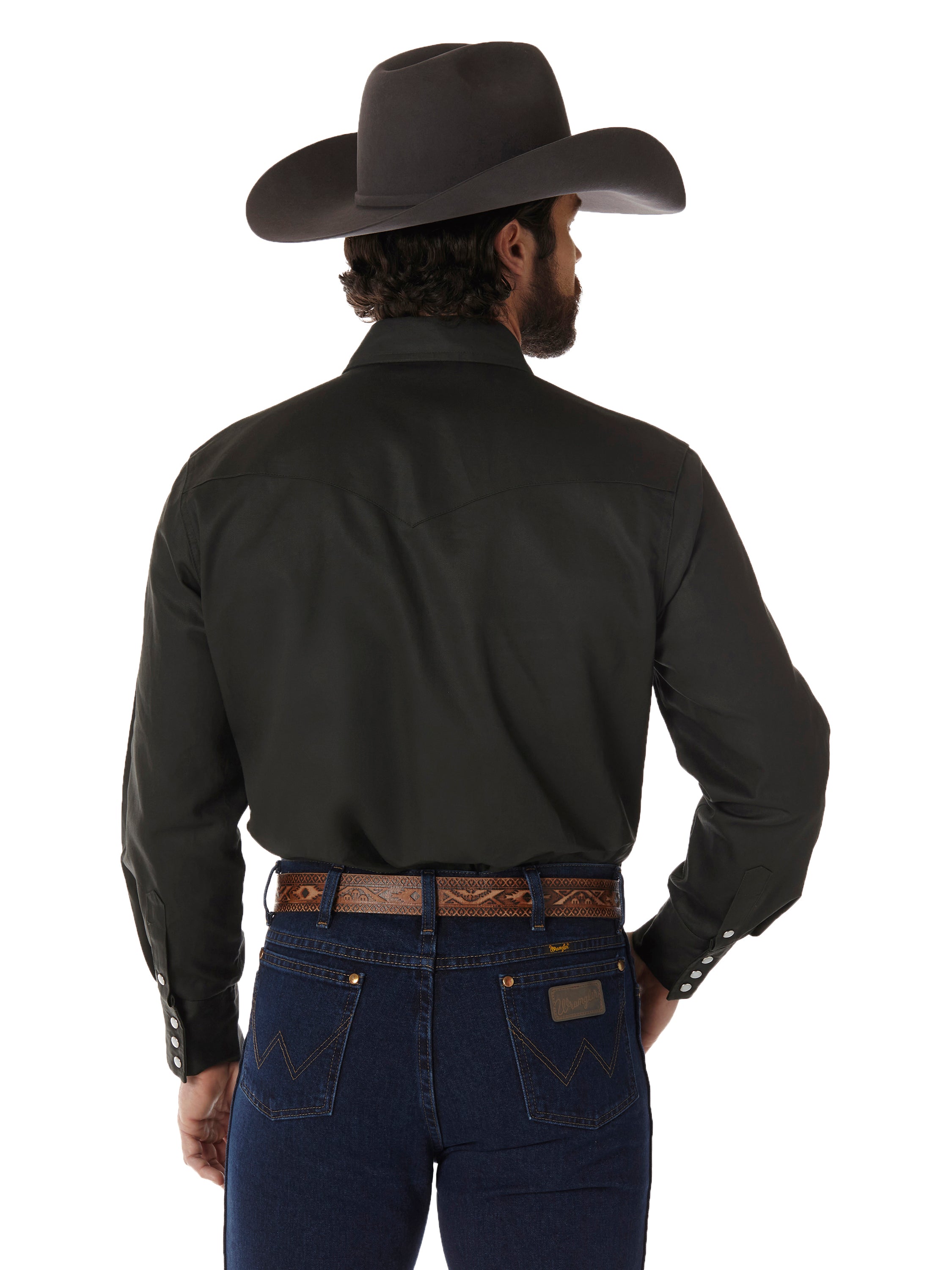 Cowboy Cut Firm Finish Long Sleeve Western Shirt Black Forest Green