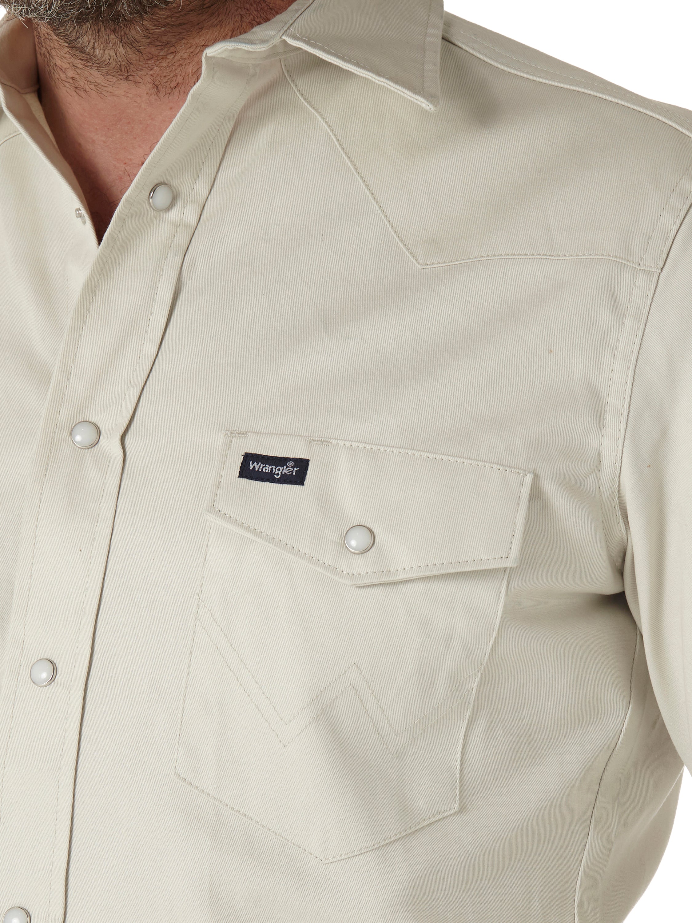 Cowboy Cut Firm Finish Long Sleeve Western Shirt Stone