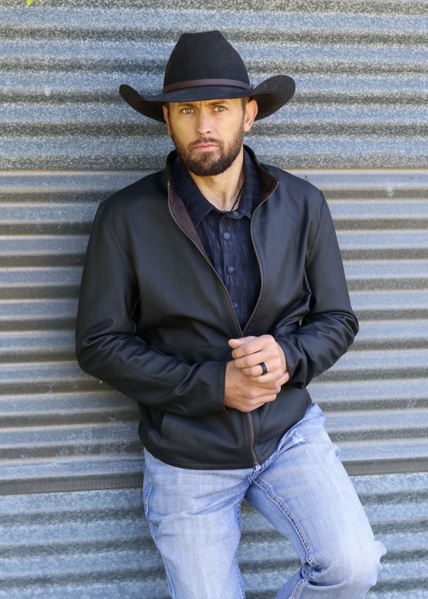 Carson Reversible Lightweight Leather Jacket