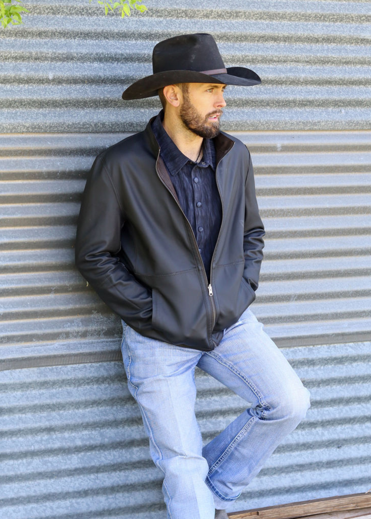 Carson Reversible Lightweight Leather Jacket