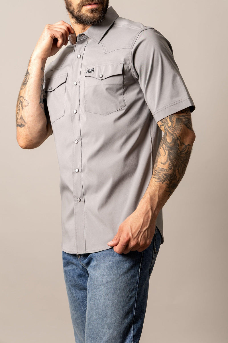 Rio Short Sleeve Dress Shirt in Grey