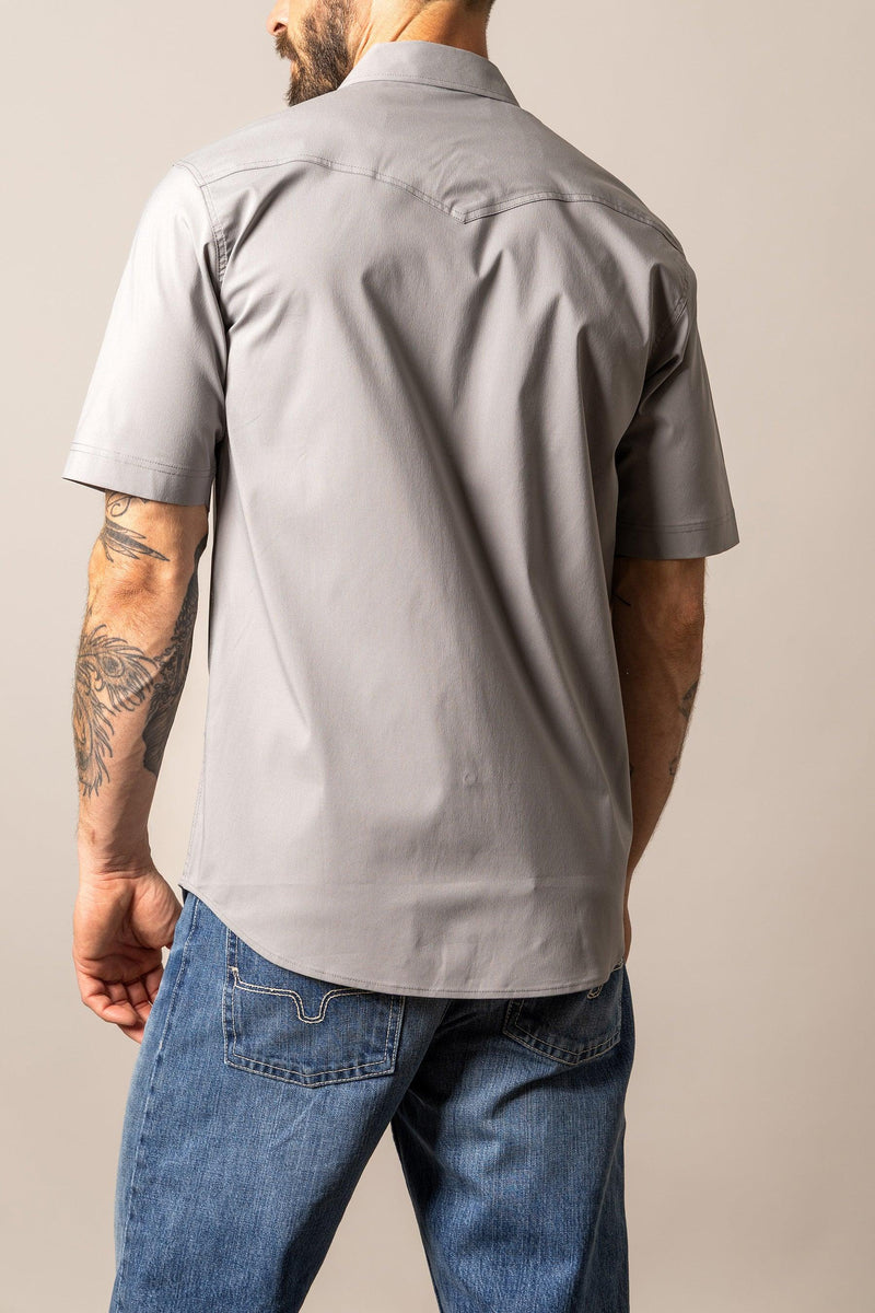 Rio Short Sleeve Dress Shirt in Grey