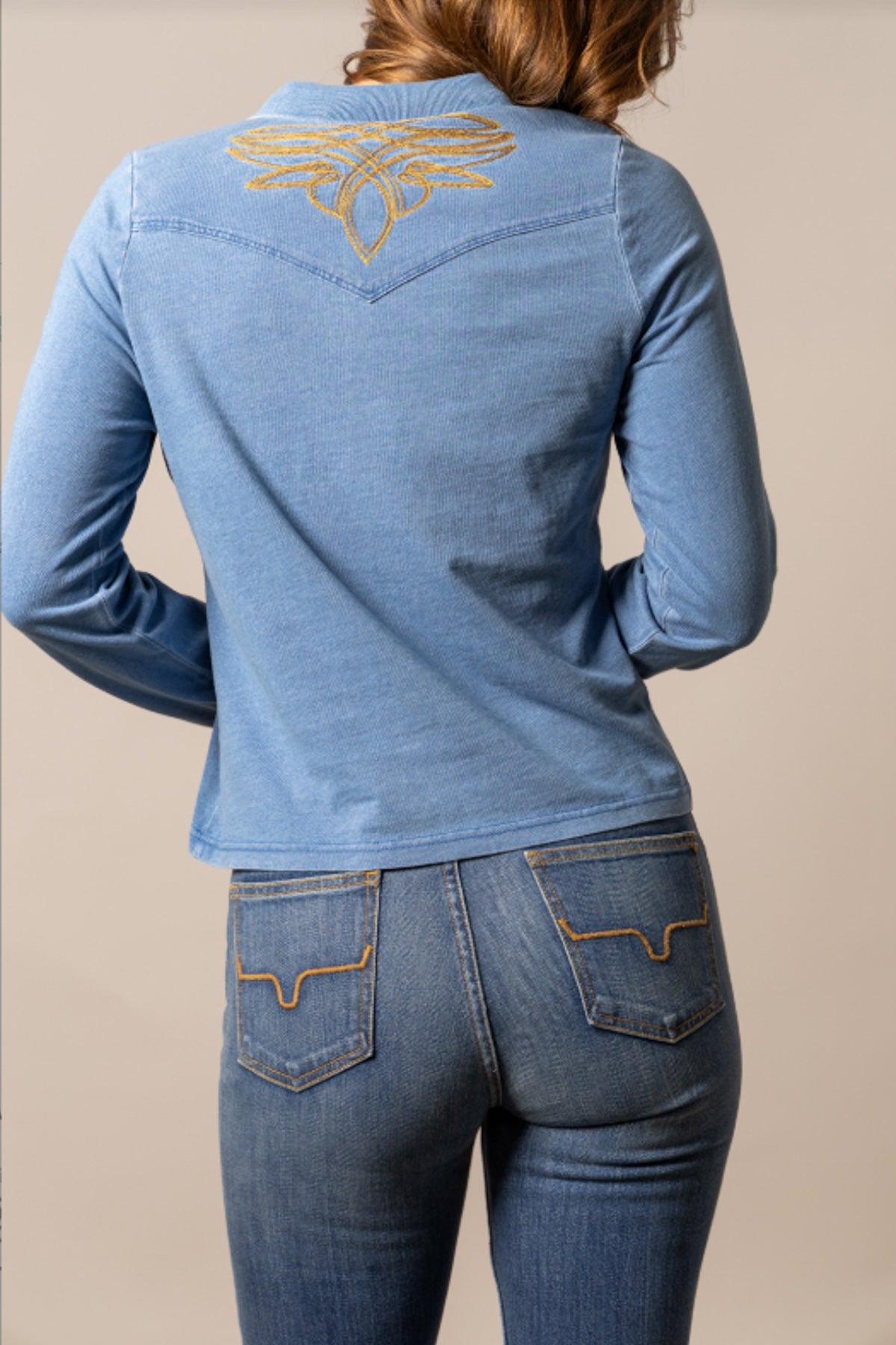 Bluebell Embroidered LS Polo