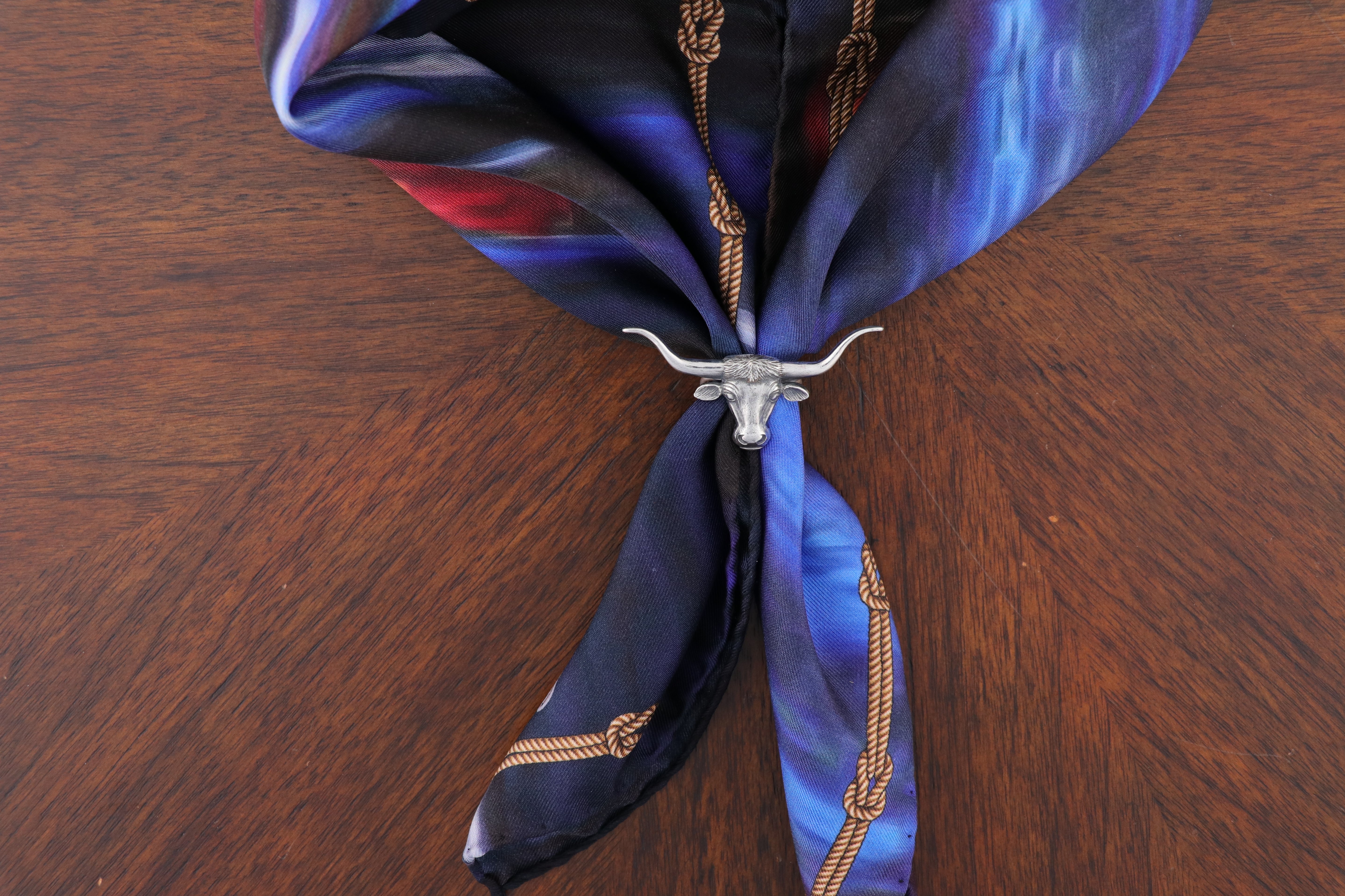 1933 Sterling Silver Longhorn Scarf Slide