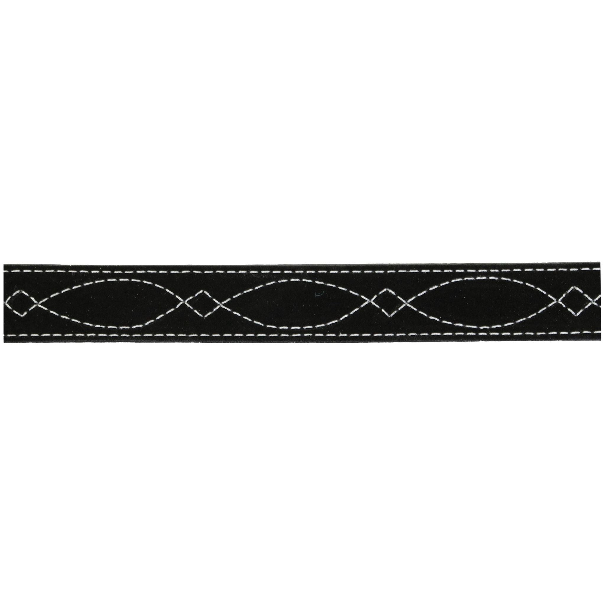 1 1/2" Suede Belt with White Boot Stitching