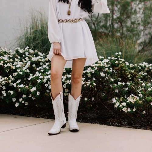 Emmer Cowgirl Boots in White
