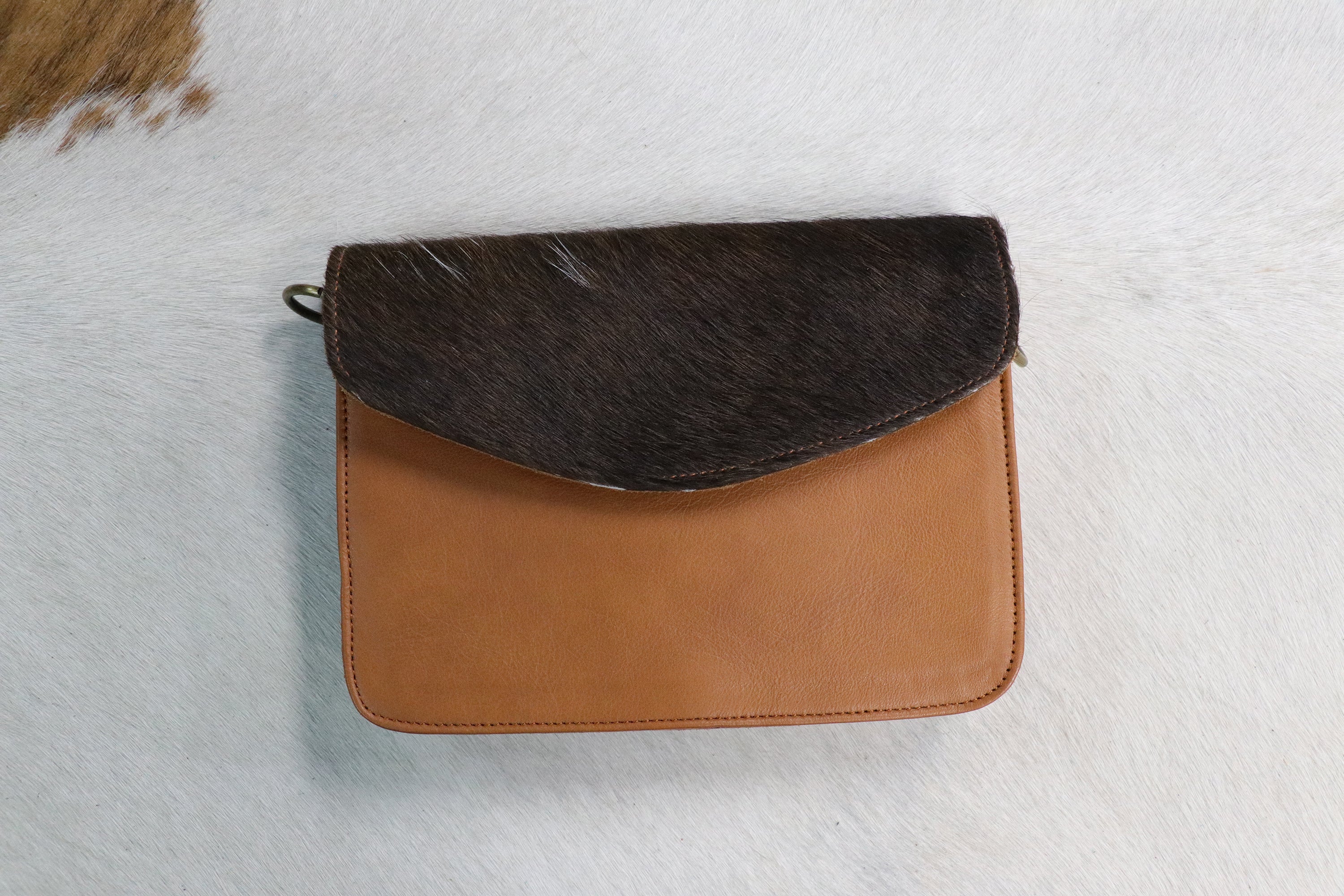 Small Cowhide & Leather Envelope Crossbody
