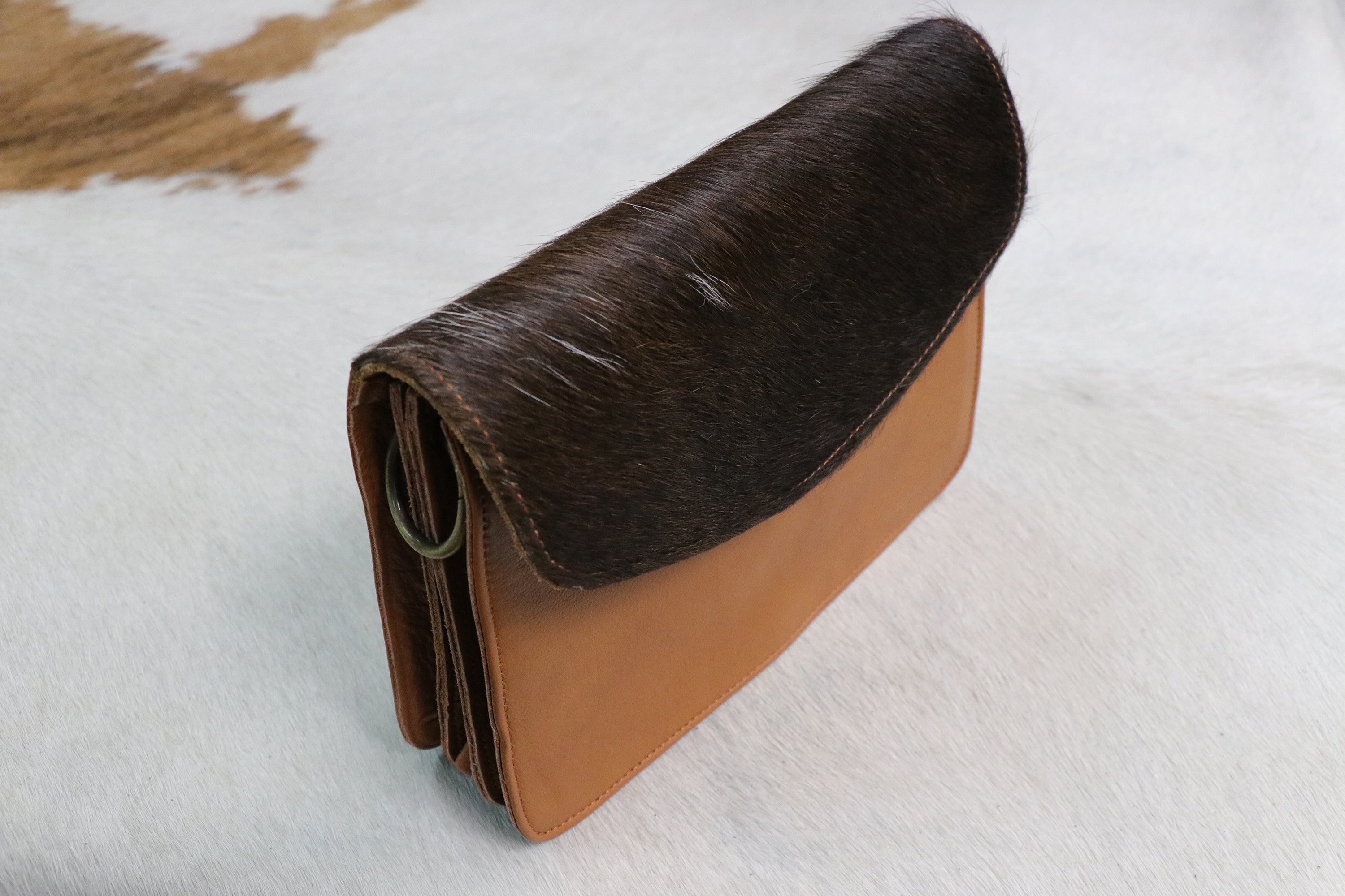 Small Cowhide & Leather Envelope Crossbody