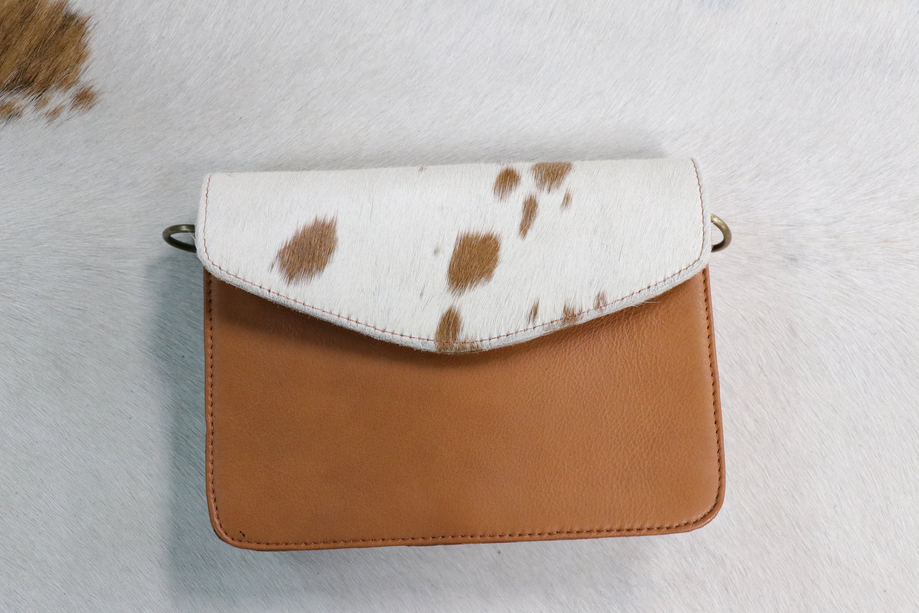 Small Cowhide & Leather Envelope Crossbody