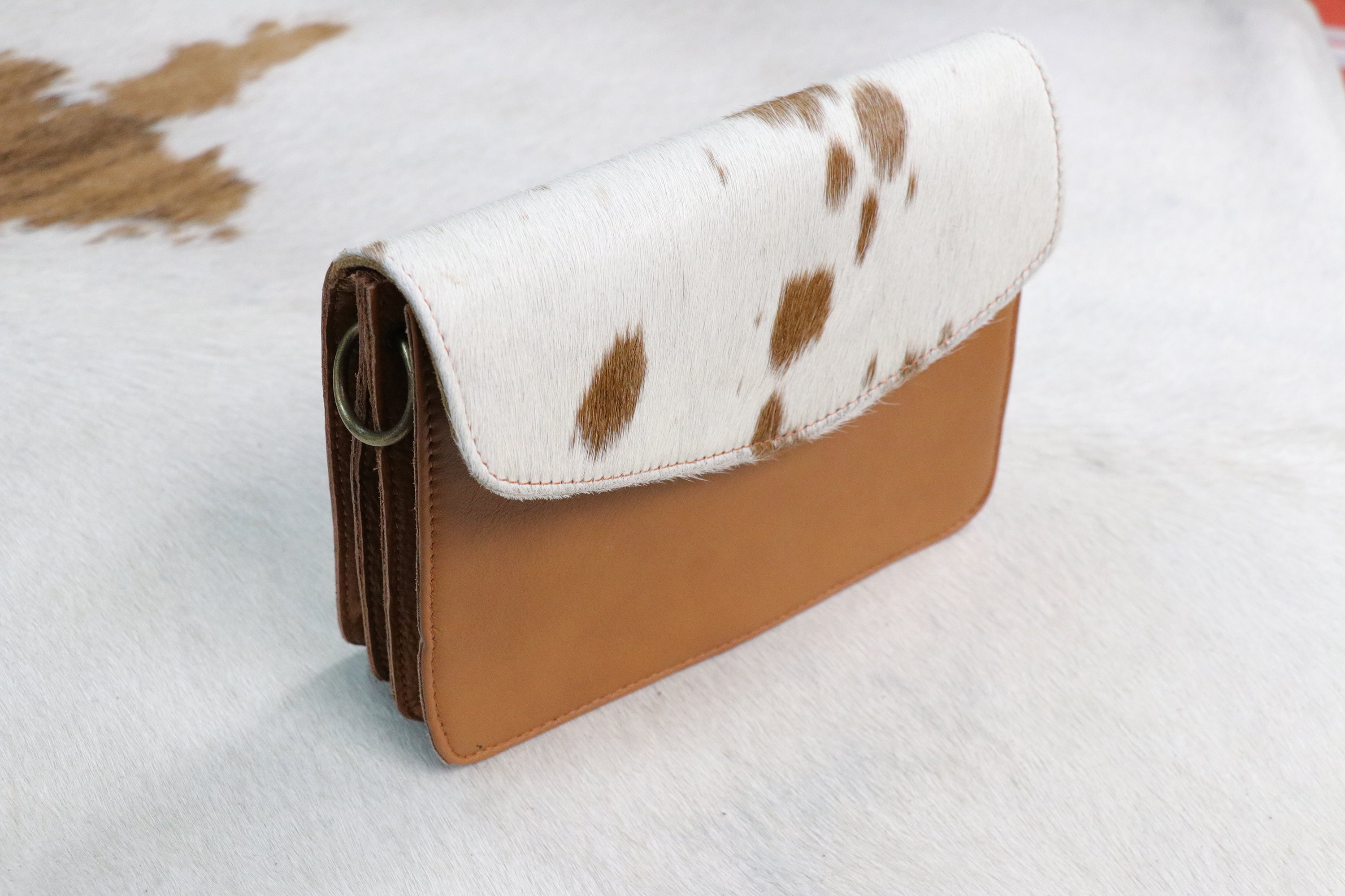 Small Cowhide & Leather Envelope Crossbody