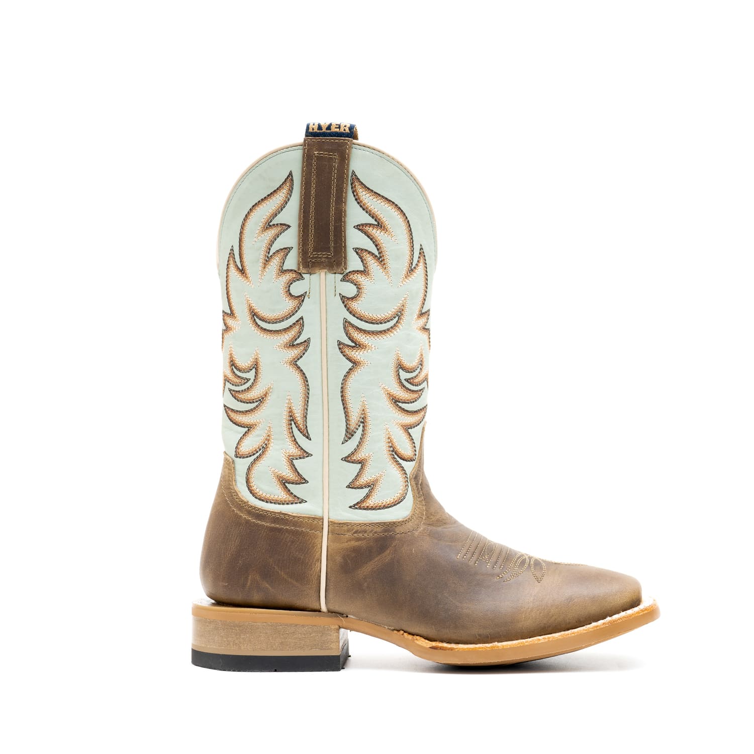 Topeka Square Toe WesTrail Cowgirl Boot Tan/Robin's Egg