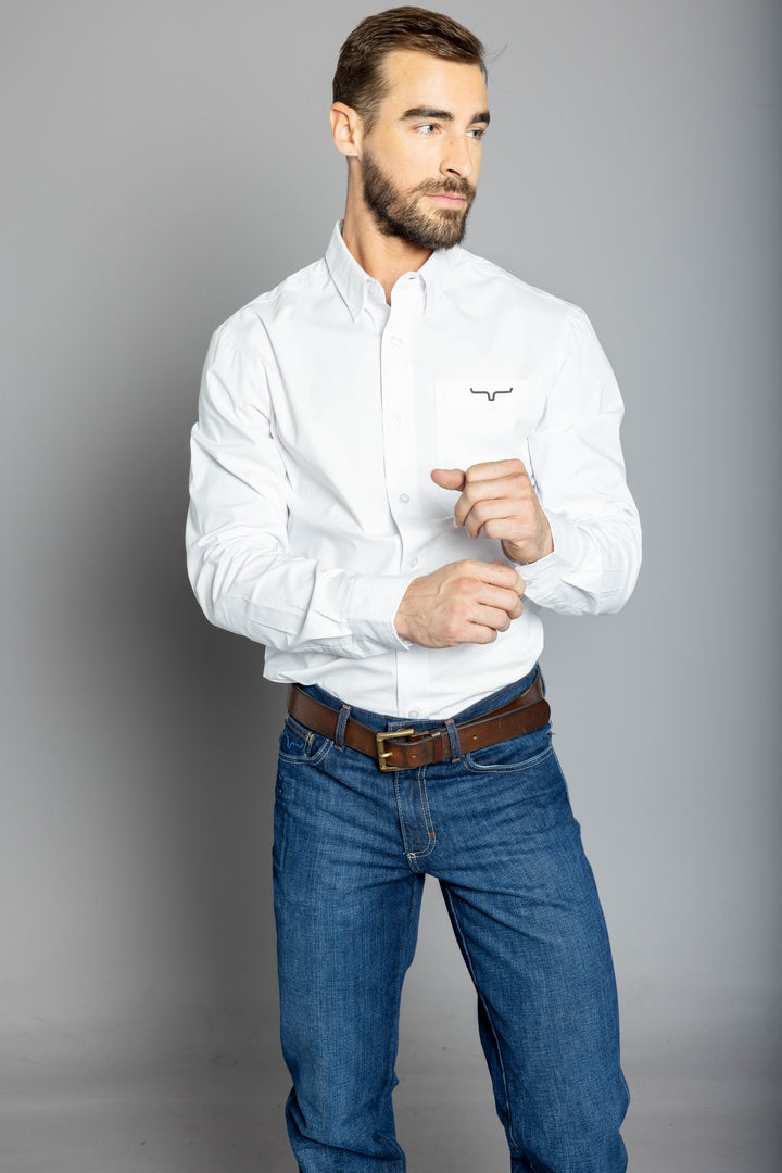 mens white dress shirt and jeans Mens Long Sleeve Dress Shirts