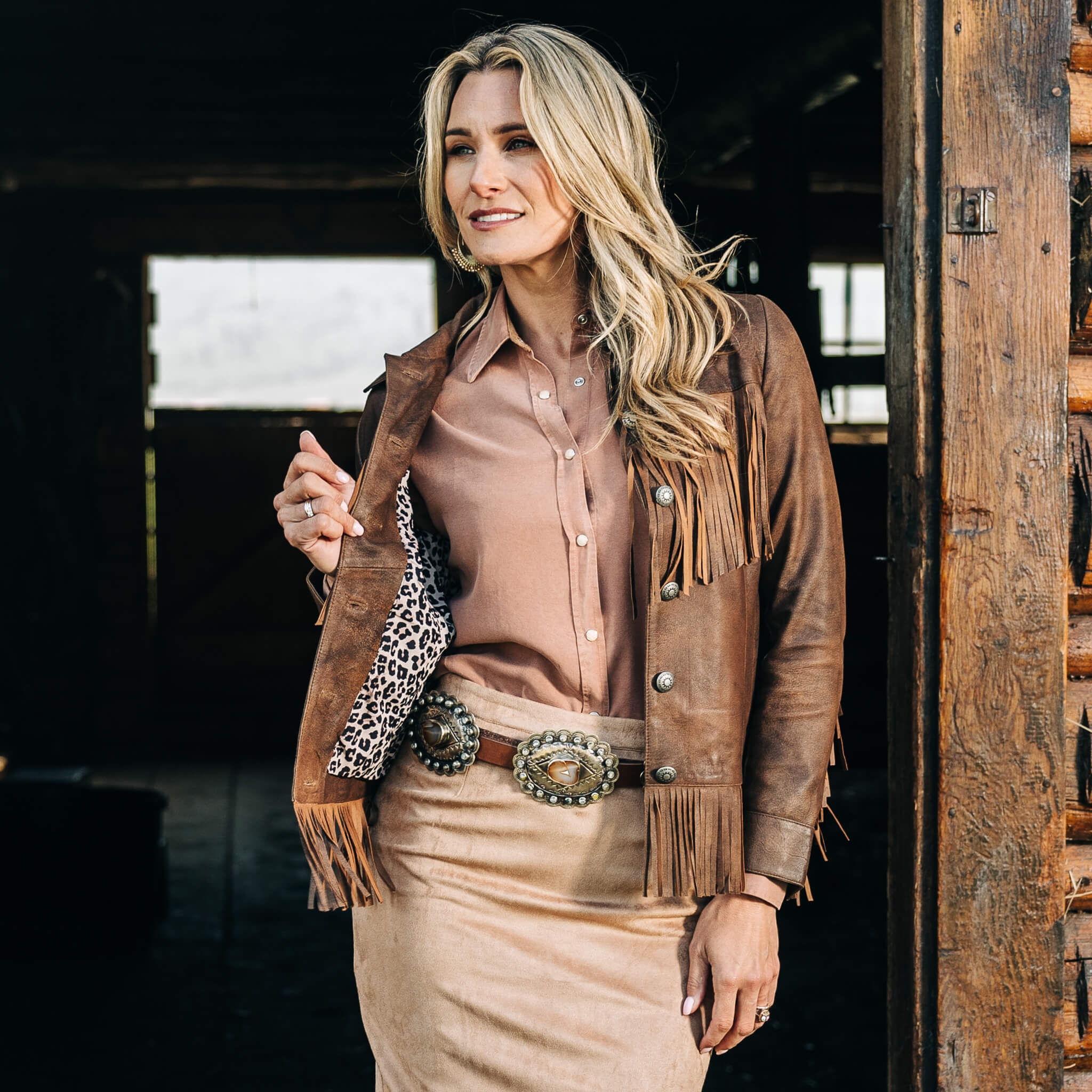Lea Leather Fringe Jacket