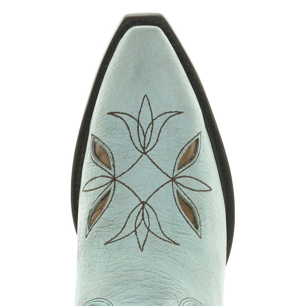 Olive Cowgirl Boots in Light Blue