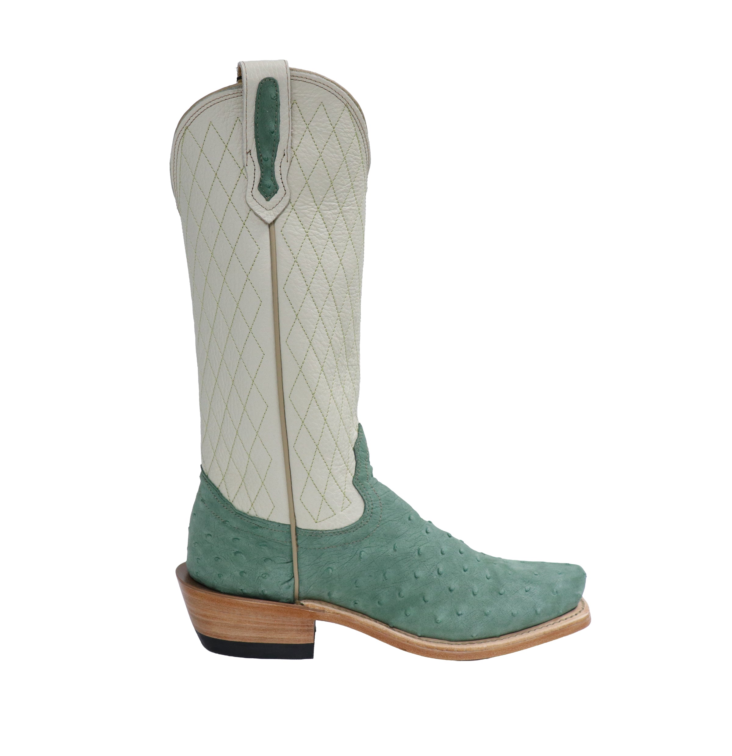 Seaglass Sueded Ostrich Cowboy Boots