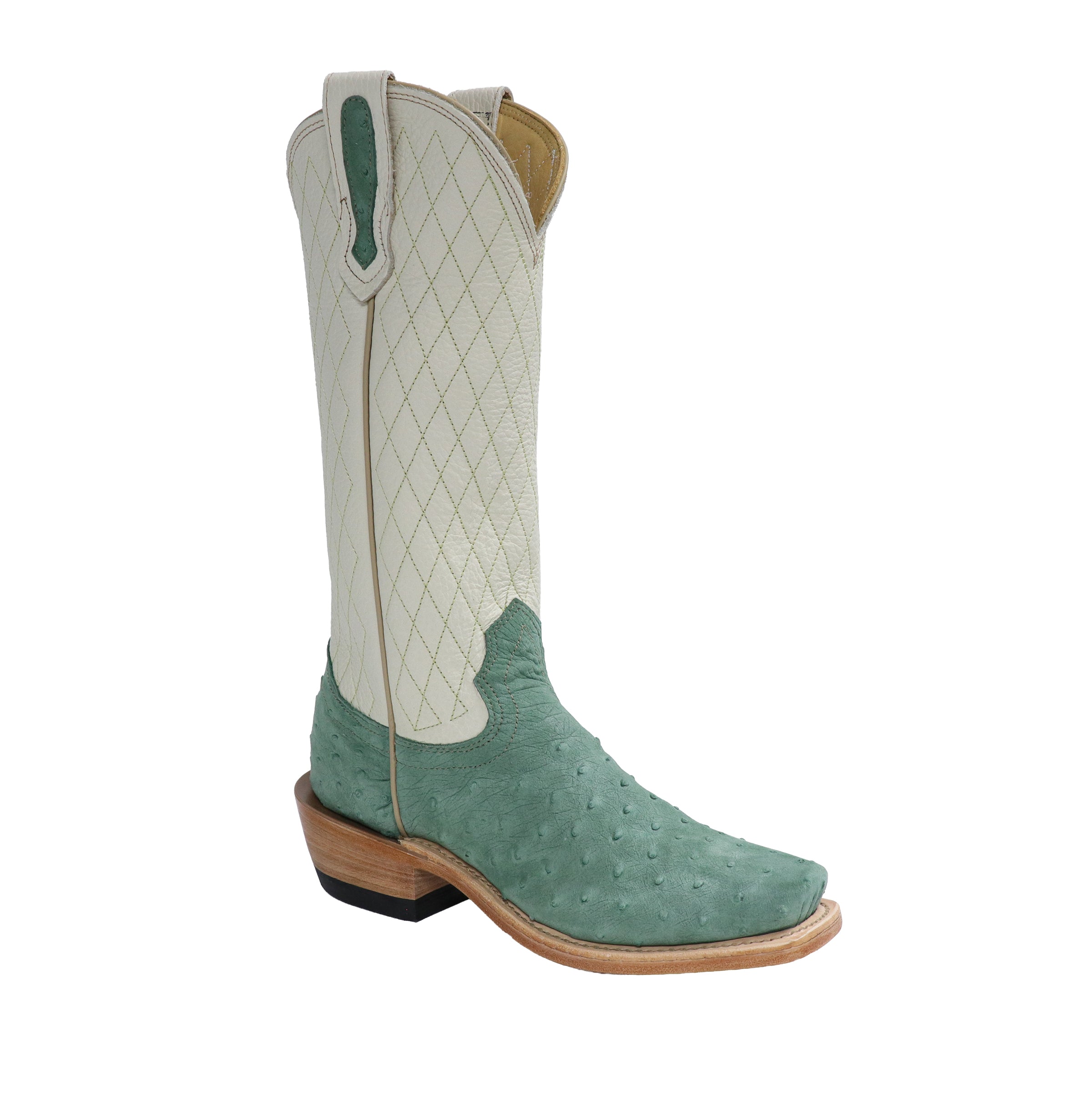 Seaglass Sueded Ostrich Cowgirl Boots