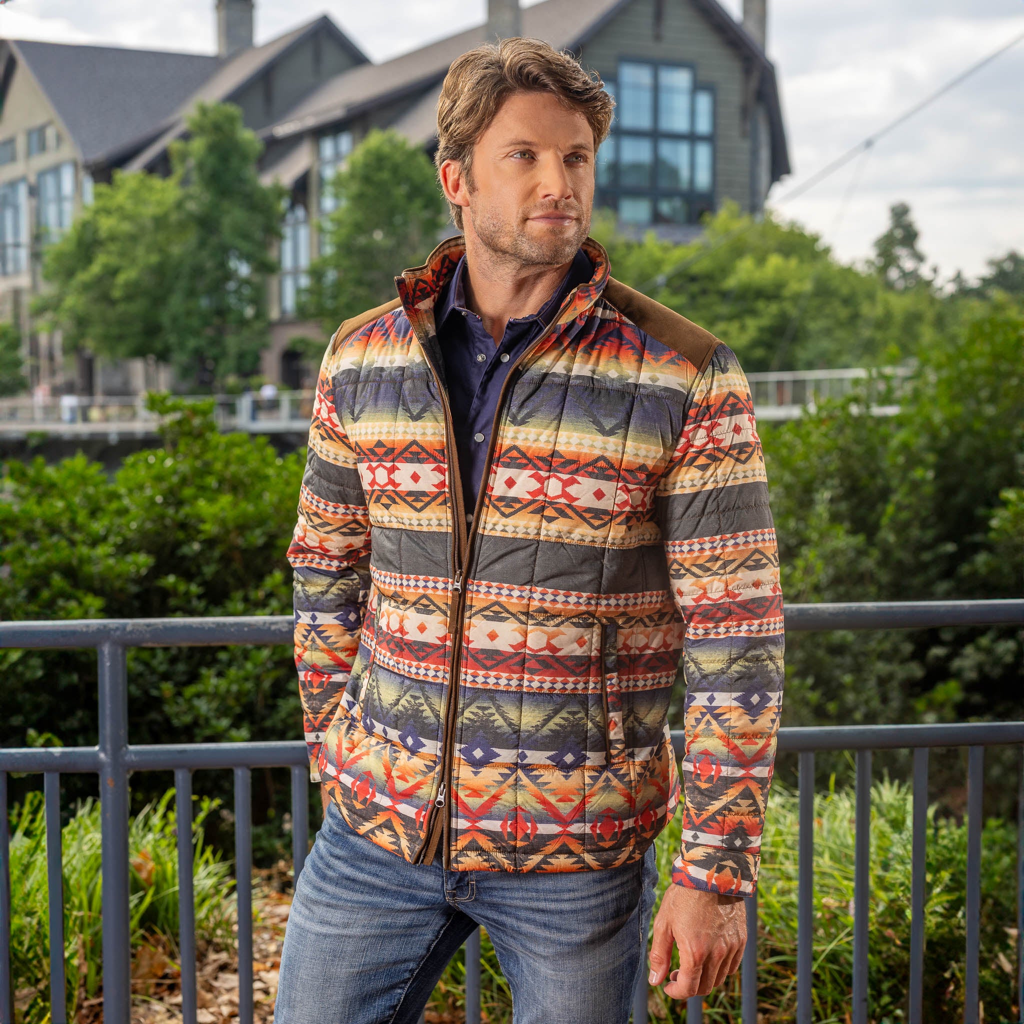 Shelby Aztec Print Quilted Jacket