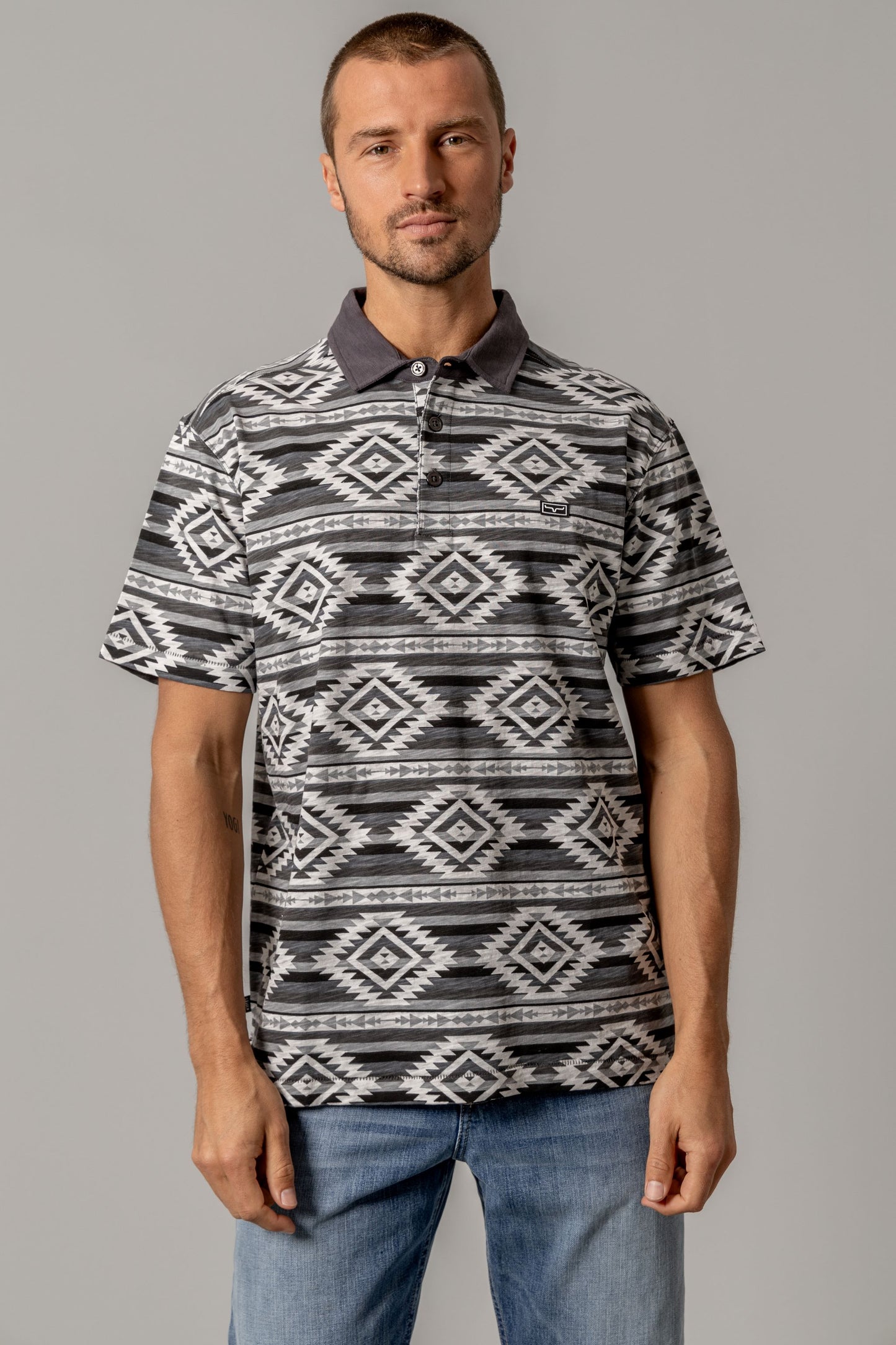 Tulum Aztec Print Polo