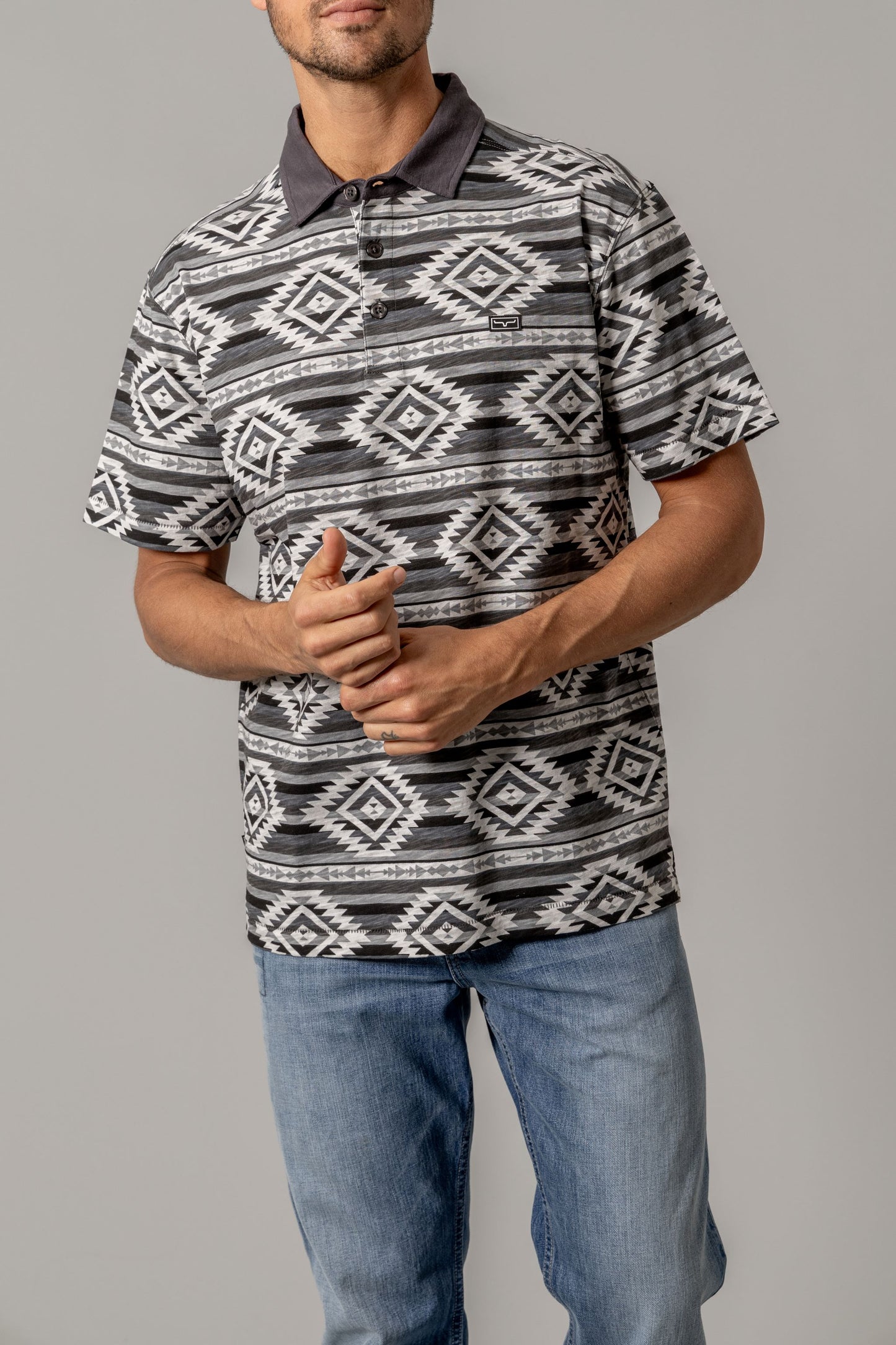 Tulum Aztec Print Polo