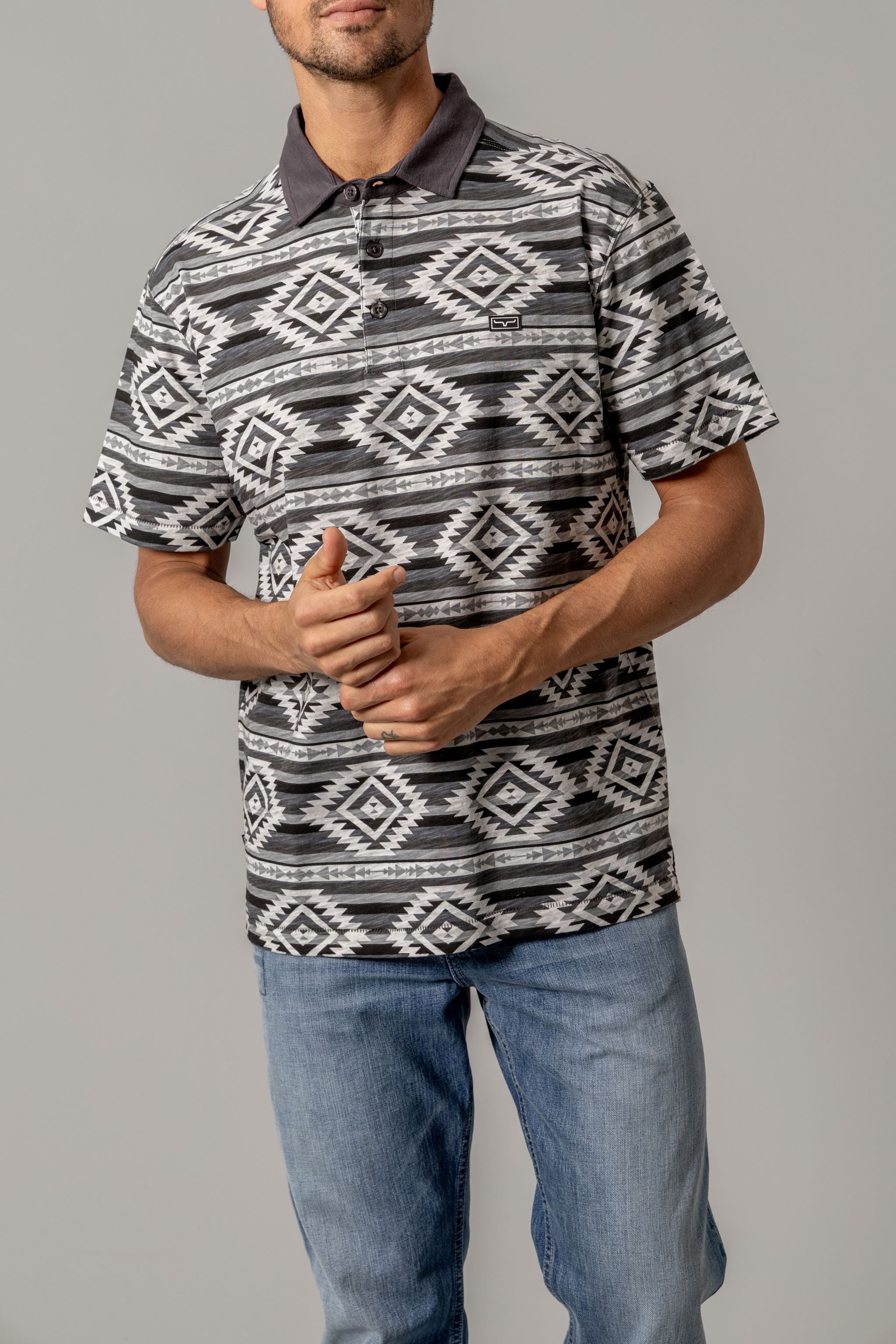 Tulum Aztec Print Polo