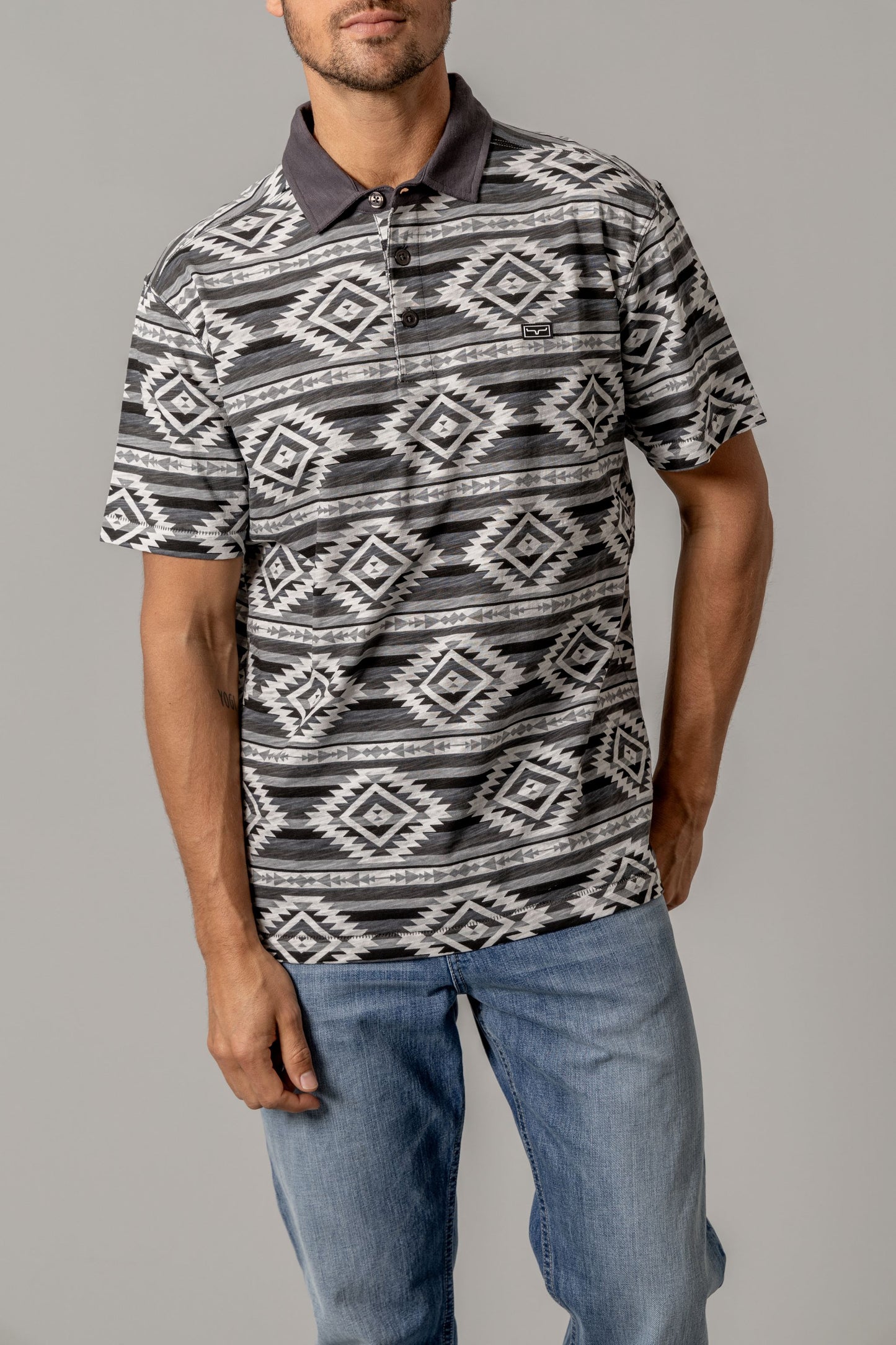 Tulum Aztec Print Polo