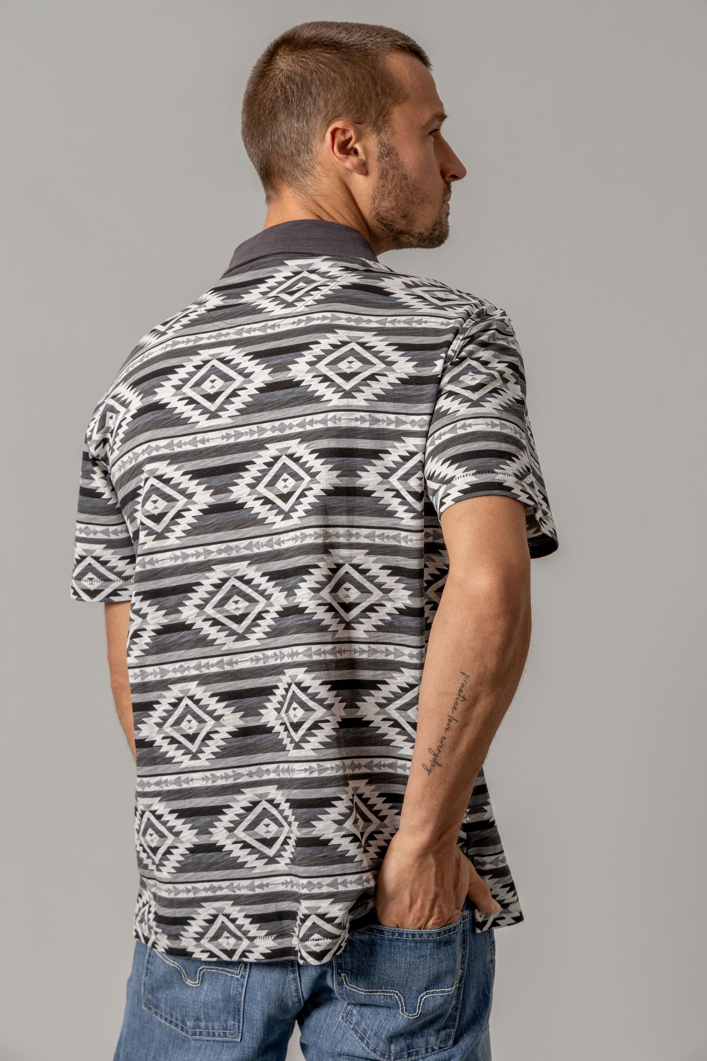 Tulum Aztec Print Polo