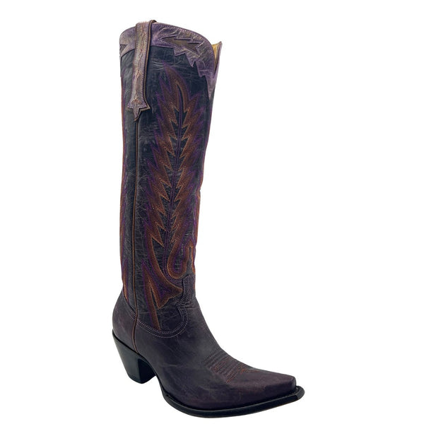 Yucatan Cowgirl Boots in Vesuvio Plum