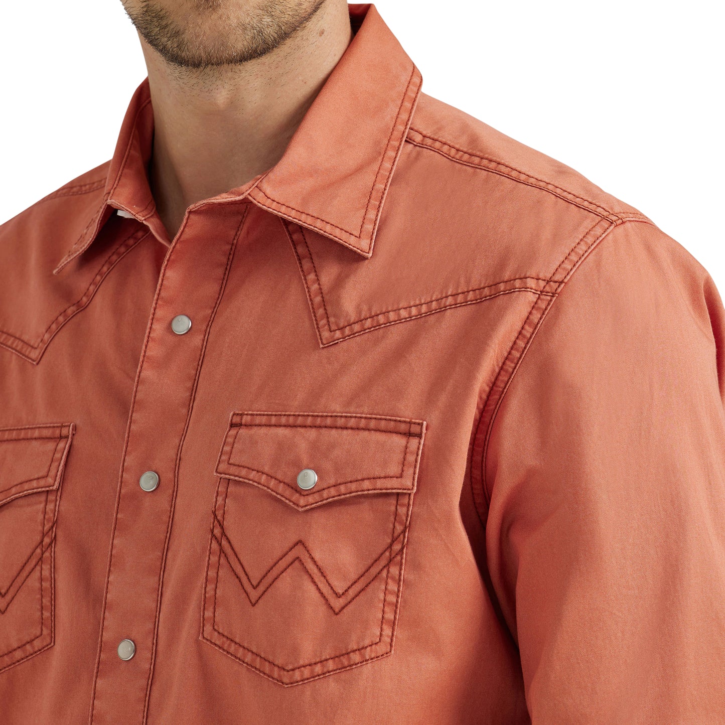 Retro Premium Western Snap Shirt in Rust