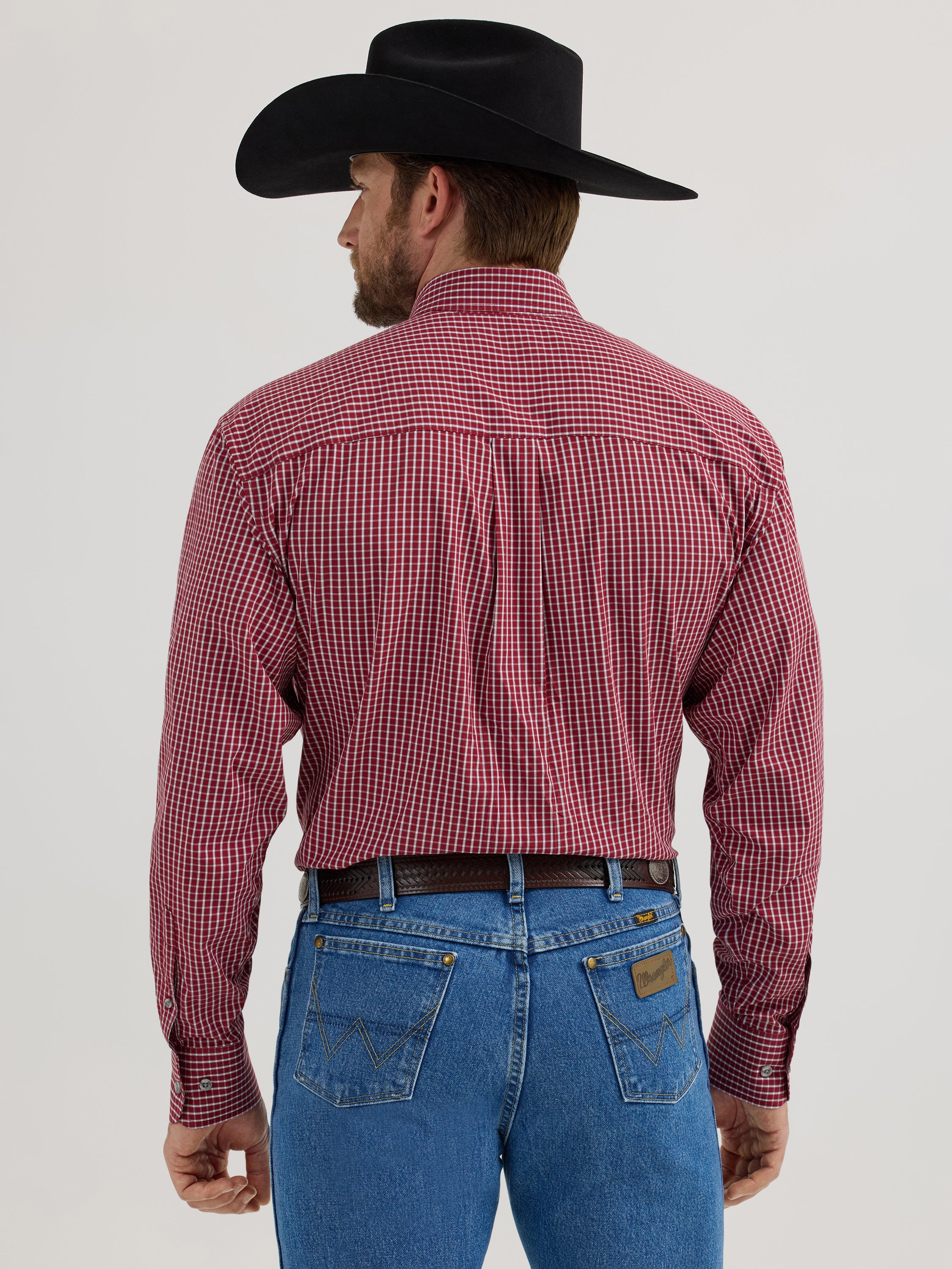 Wrangler George Strait Western Shirt - Red Plaid