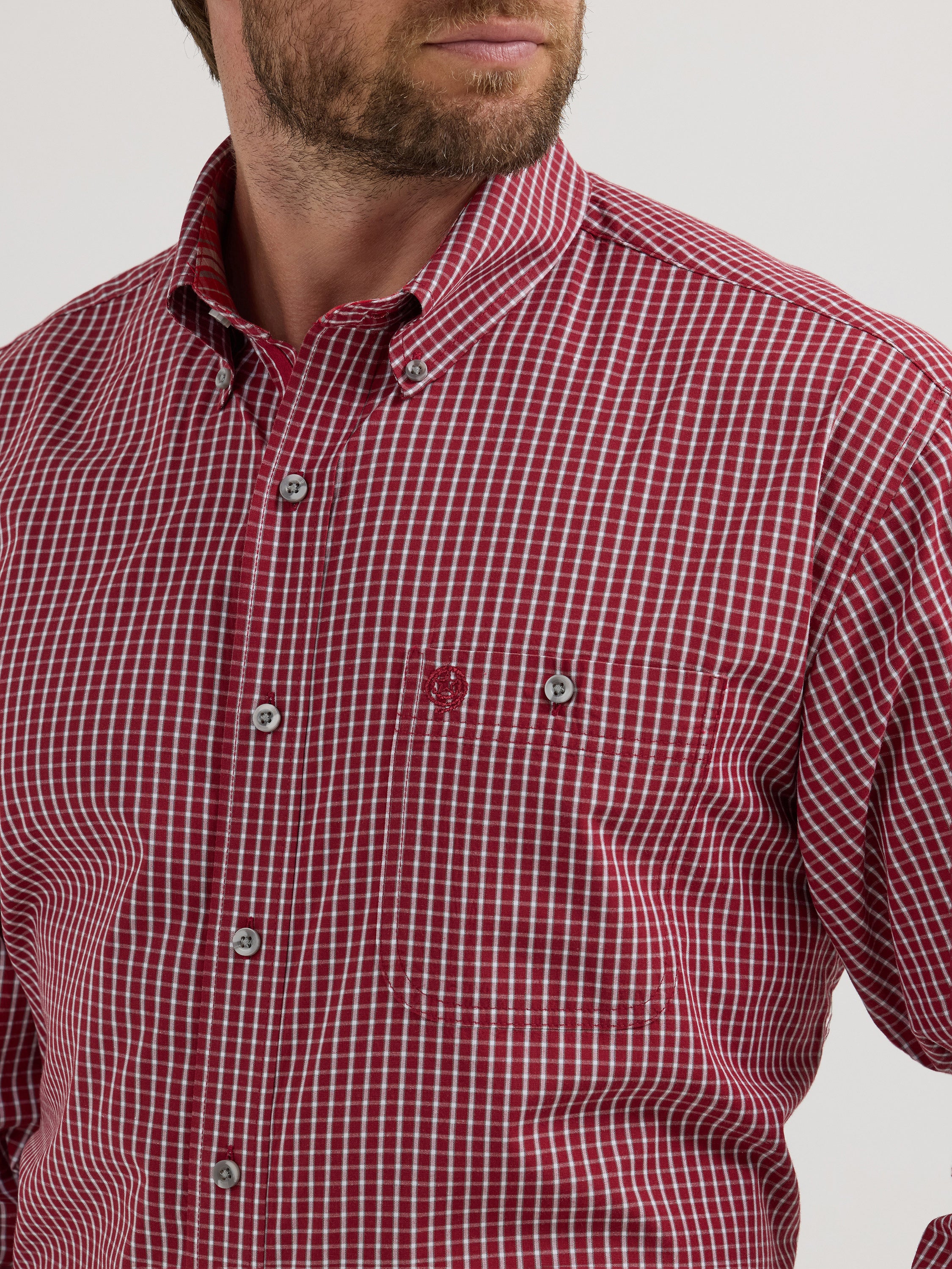 Wrangler George Strait Western Shirt - Red Plaid